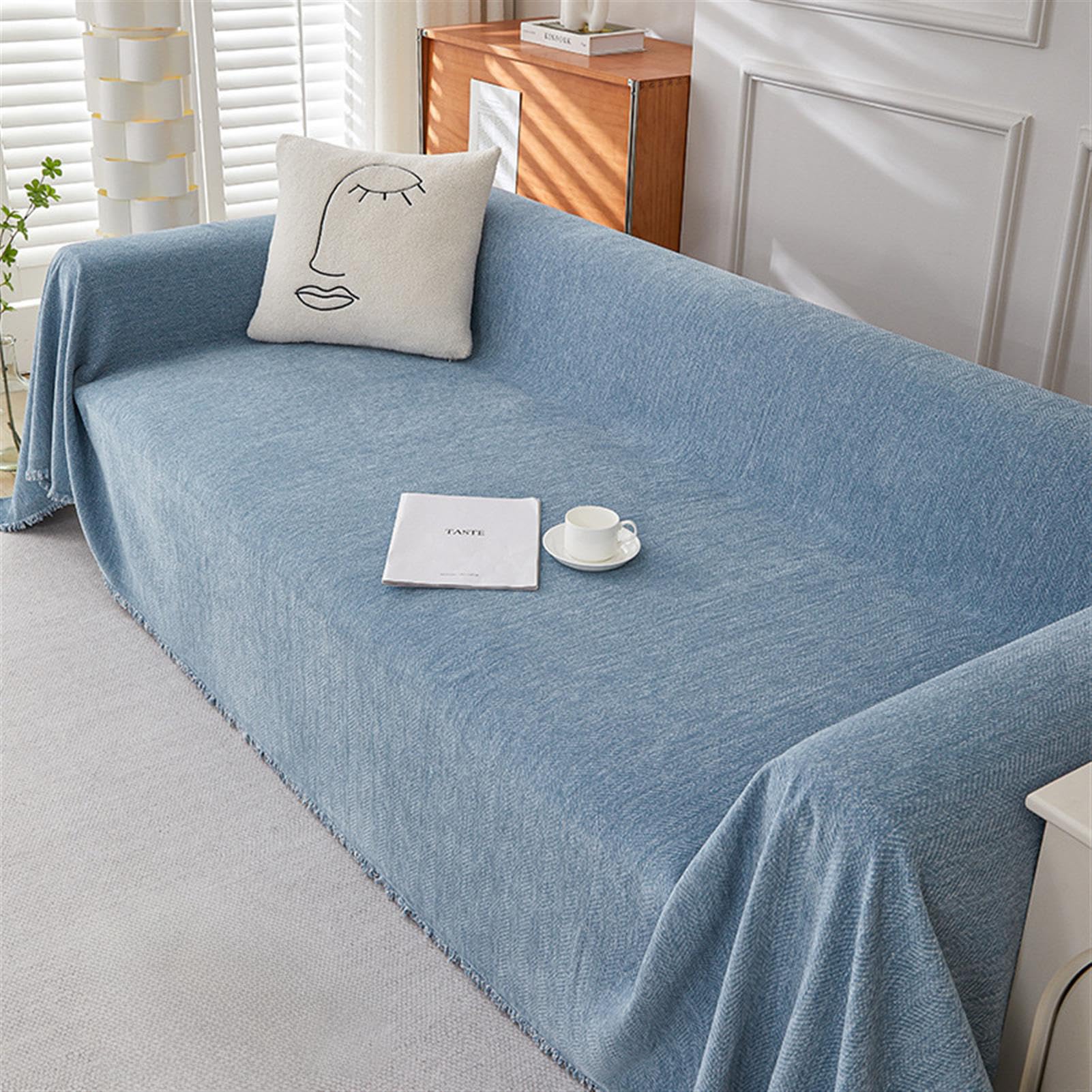 Housse de canapé en chenille noble tissu protecteur salon élégant