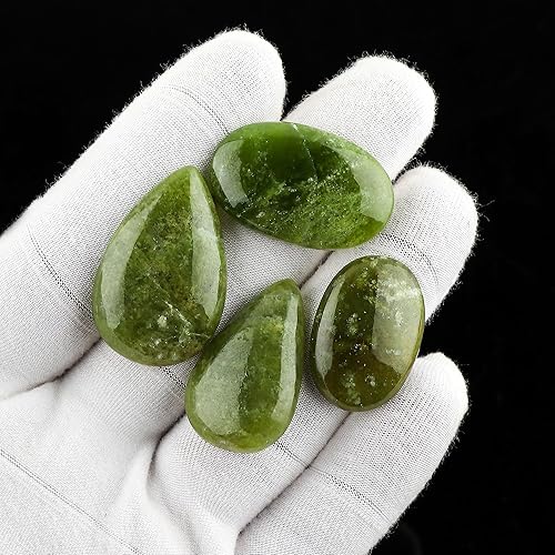 Miniatura 4 de CRYSTALIS Wholesale 4pcs Natural Vessonite OR Vesuvianite Loose Gemstone Bulk Cabochons Jewelry Making Supply from Africa, Chakra Energy & Healing