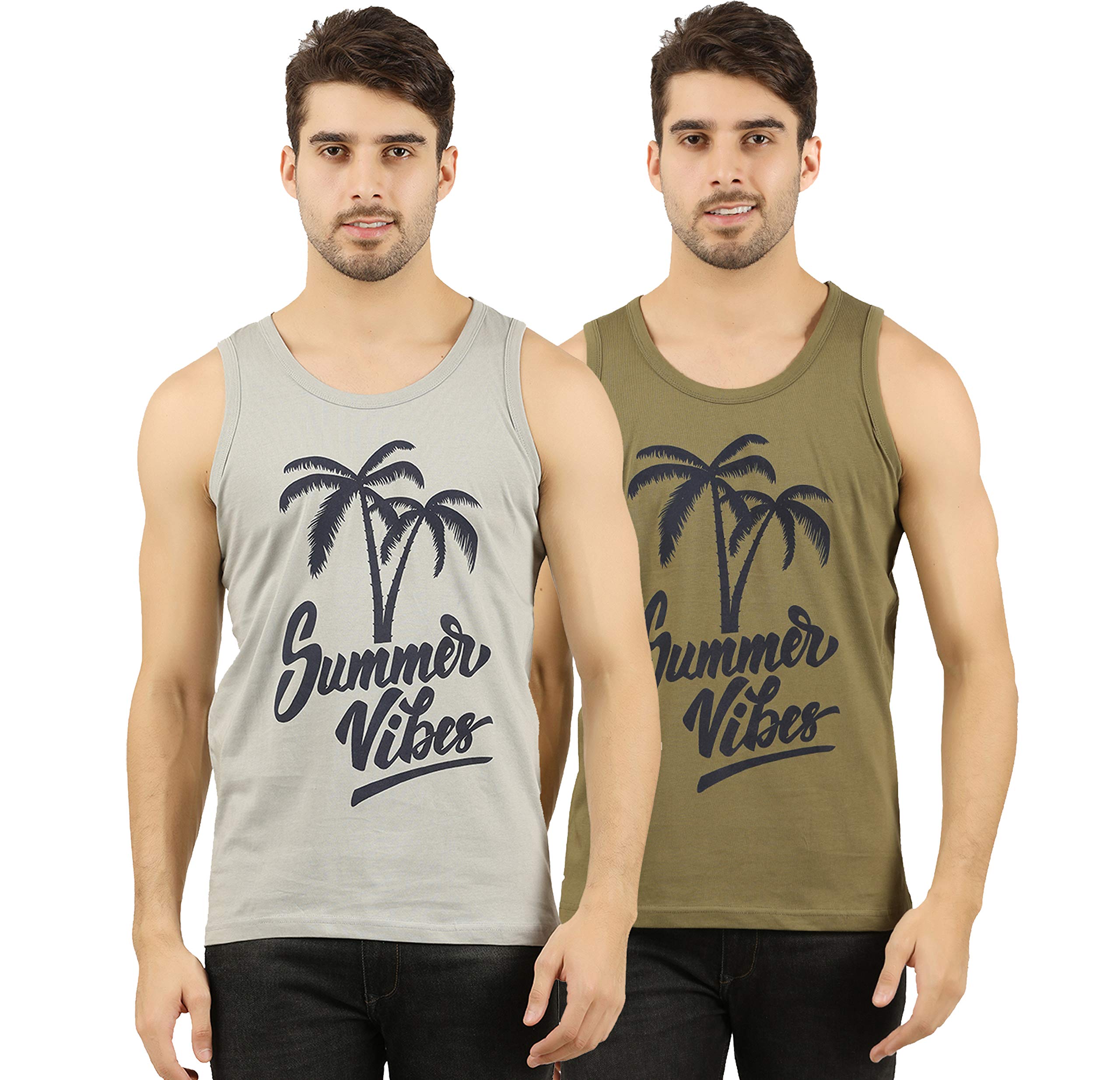 Men's Cotton Printed Vest (Pack of 2)