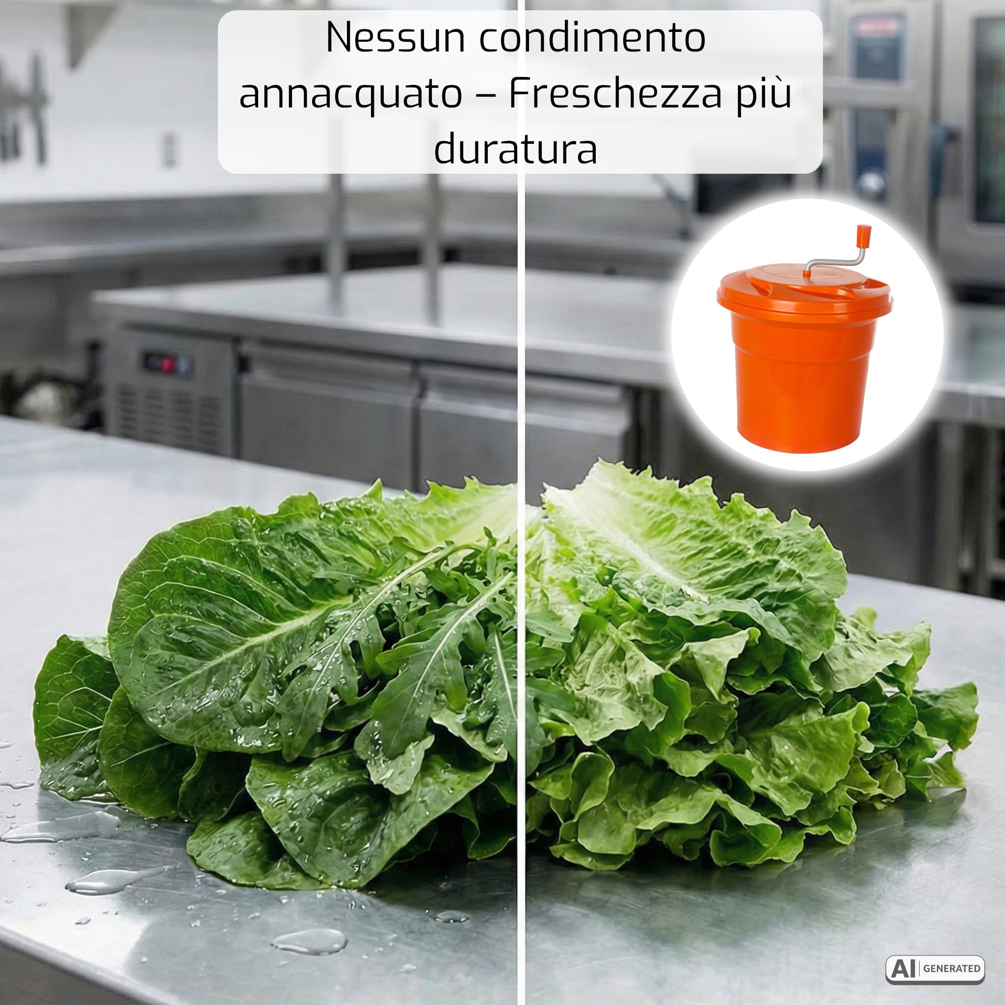 SARO RENA 121 - Centrifuga per insalata, da 12 l, con diametro da 330 mm, meccanismo in plastica resistente agli urti, supporto antiscivolo, lavabile in lavastoviglie