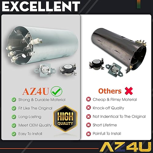 Miniatura 2 de AZ4U 134792700 1482984 Asamblea del elemento calefactor del secador con 137032600 137060800 Fusible térmico 3204267 508516 El termostato de límite