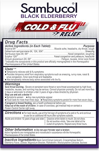 Miniatura 3 de Tabletas Sambucol de bayas negras de saúco para el resfriado