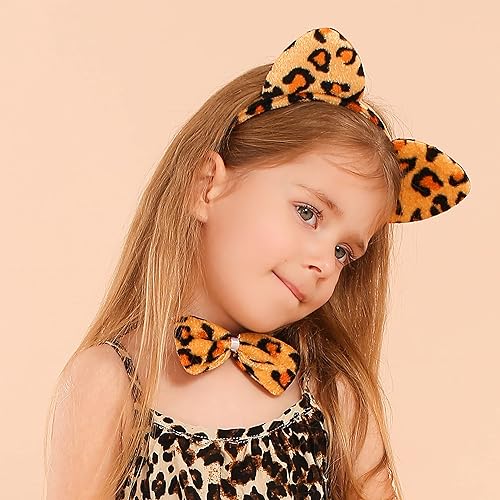 Miniatura 2 de JeVenis Disfraz de jirafa para niños, disfraz de leopardo, disfraz de tigre, disfraz de cebra, orejas y cola, suministros para fiesta de selva,