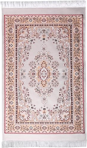 Alfombra de oración musulmana, elegante alfombra de oración de Ramadán, 27.5 x 43.3 pulgadas, color rojo (sin cuentas ni bolsa)