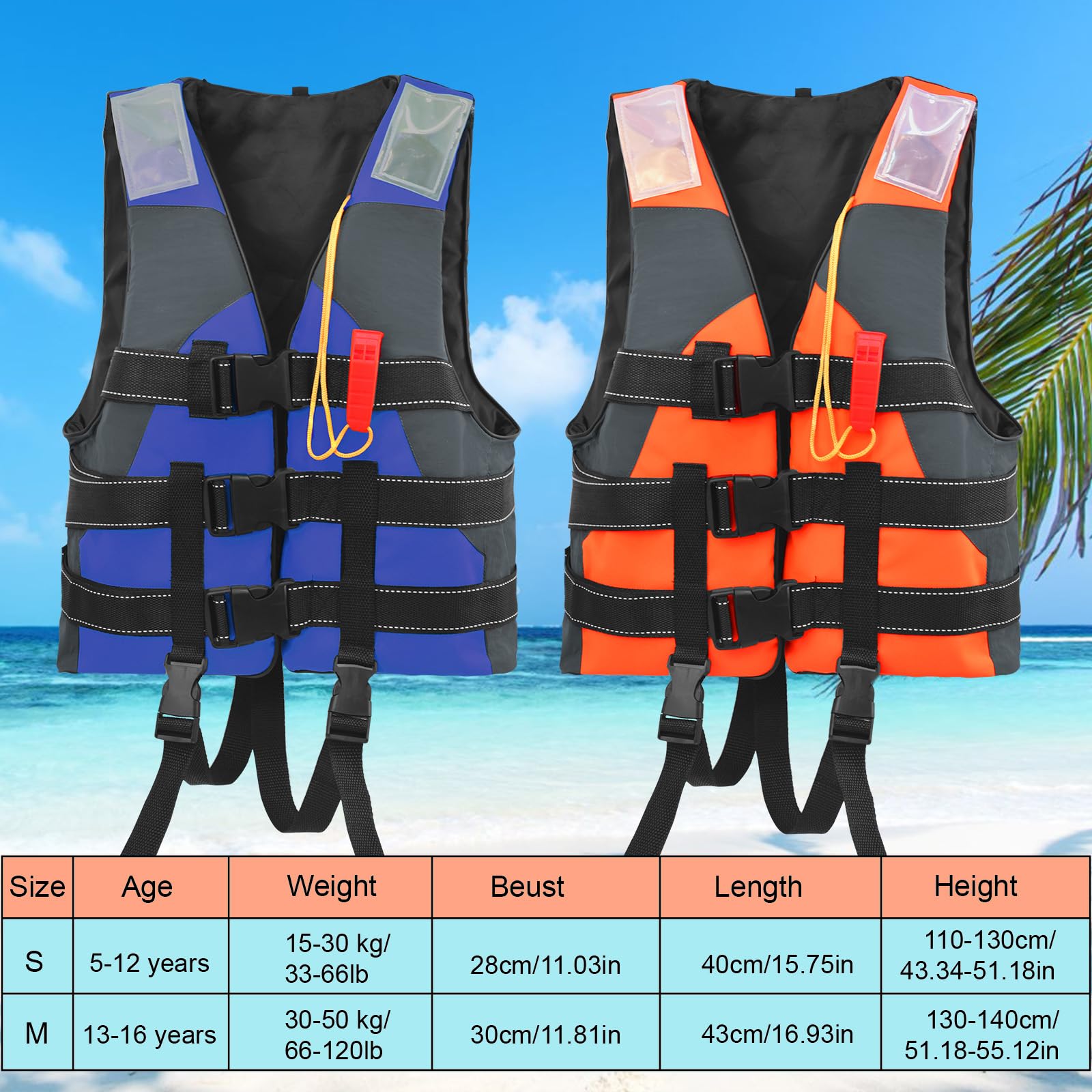 Gilet de Natation pour Enfants, Aide à la flottaison, Kid Vest Maillot de Bain avec flottation Sangle de sécurité réglable - Idéal pour garçons et Filles