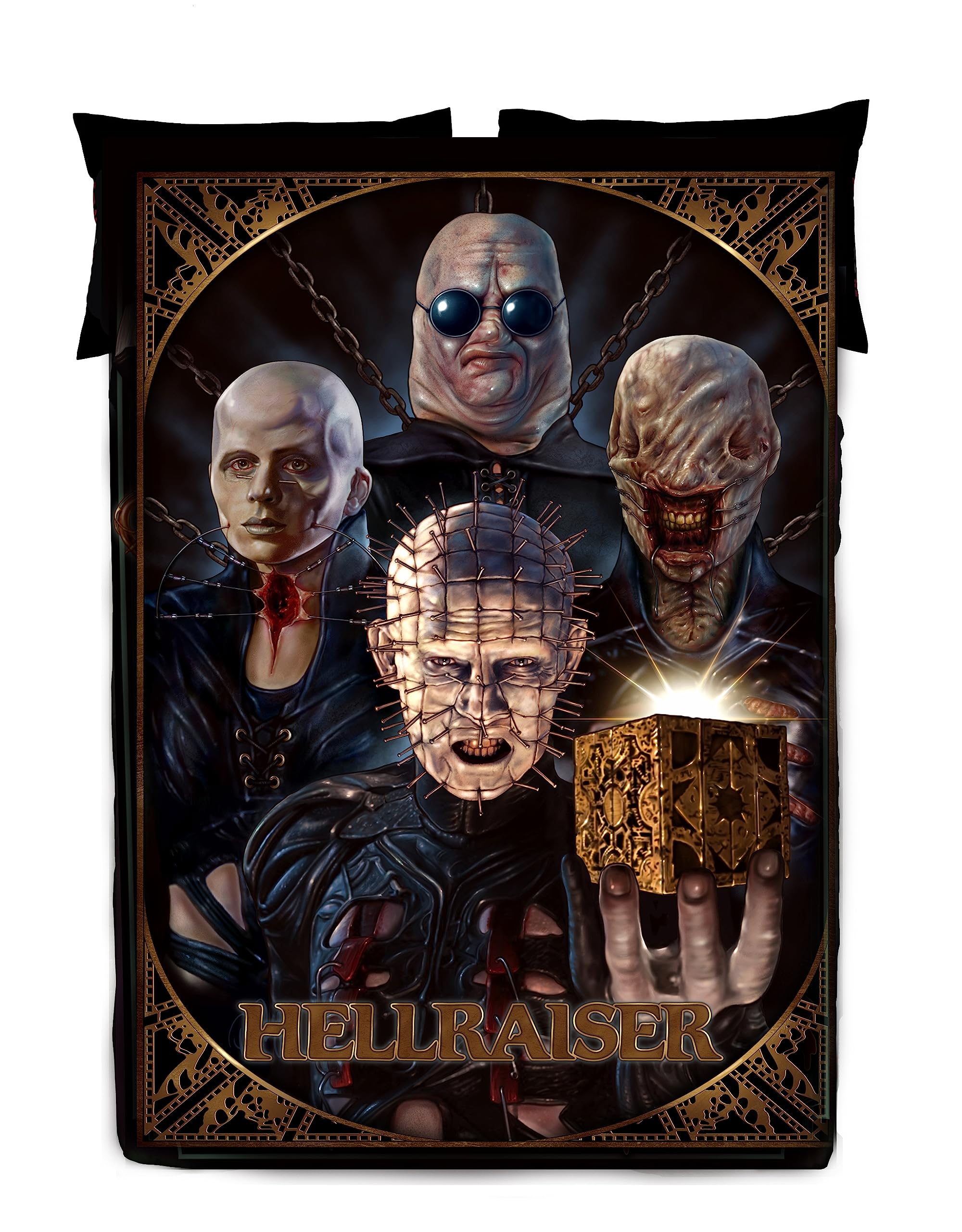 Wild Star Hearts Hellraiser Fleece Blanket Horror Bedspread, Soft Bed Throw Tapestry, Horror Movie Art by Peter Panayis - 61x110inches