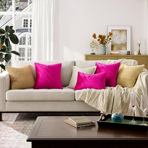 Vista 92 de GIGIZAZA Juego de 2 fundas decorativas de terciopelo de 18 x 18 pulgadas, fundas de almohada cuadradas de color verde azulado para sofá, fundas