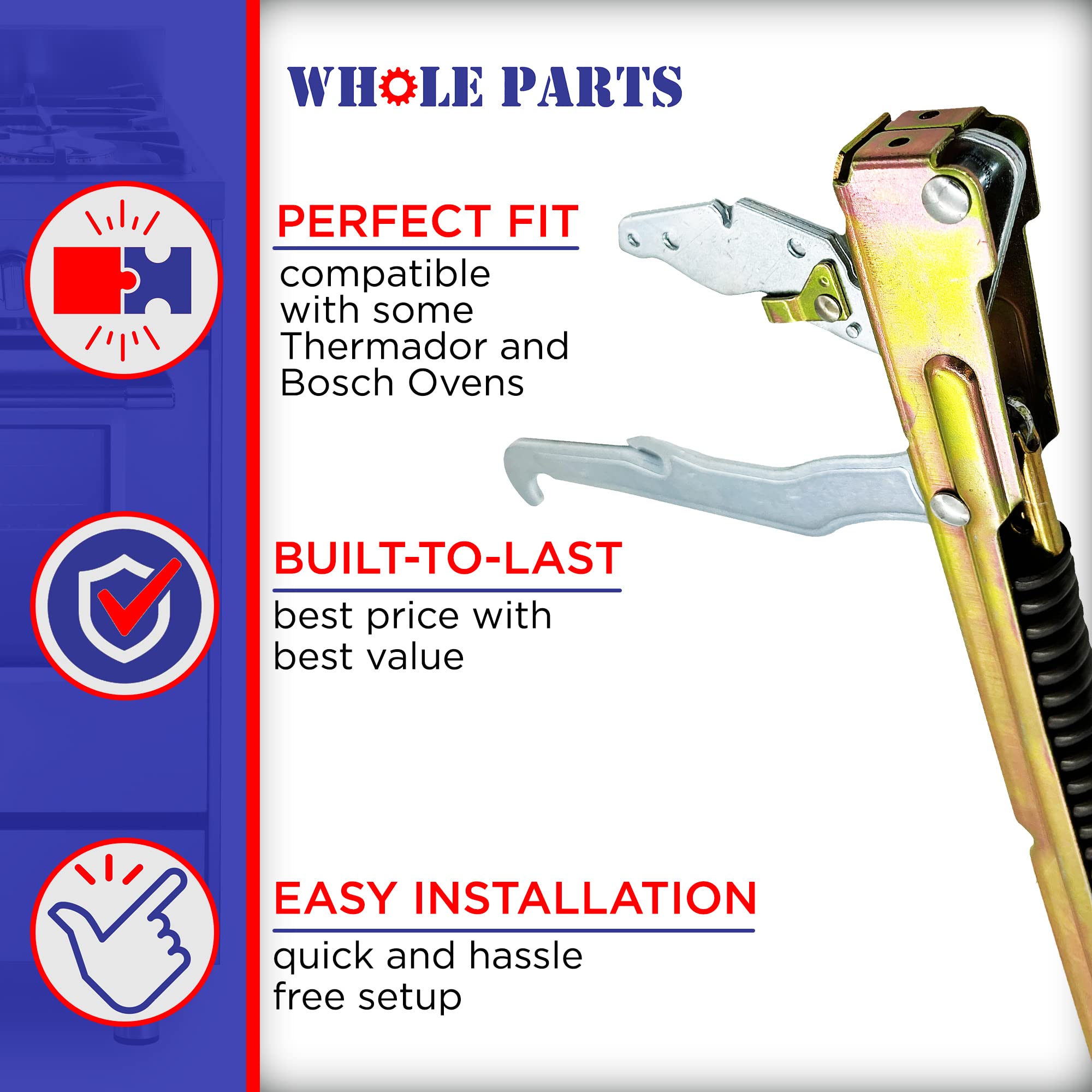 Whole Parts 00487747 Bisagra para puerta de horno (2 piezas) - Reemplazo y compatible con algunos hornos Thermador