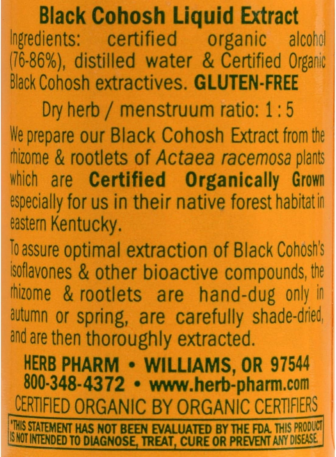 Herb Pharm Certified Organic Black Cohosh Liquid Extract for Female Reproductive System Support - 1 Ounce (DBLKCO01) - Image 2