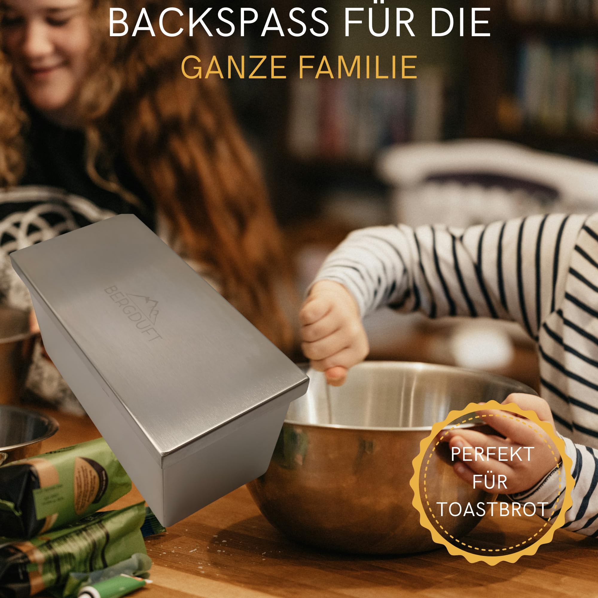 Molde para pan tostado de acero inoxidable con tapa, molde para pan y sándwich, superficie interior lisa, apta para lavavajillas, molde para pan | certificado LFGB
