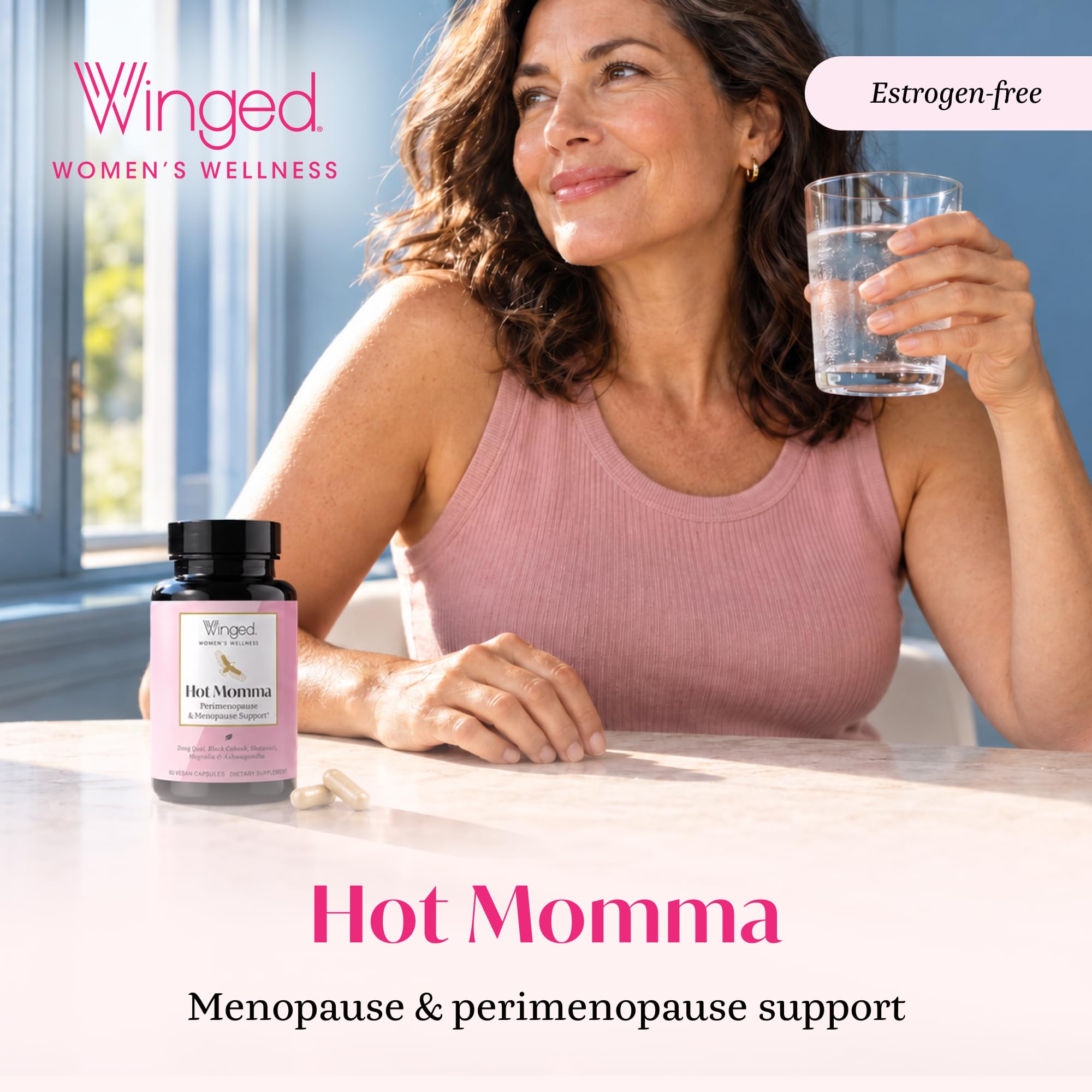 Winged Wellness Hot Momma, Menopause Supplements for Women, 60 Capsules — Amazon image 2