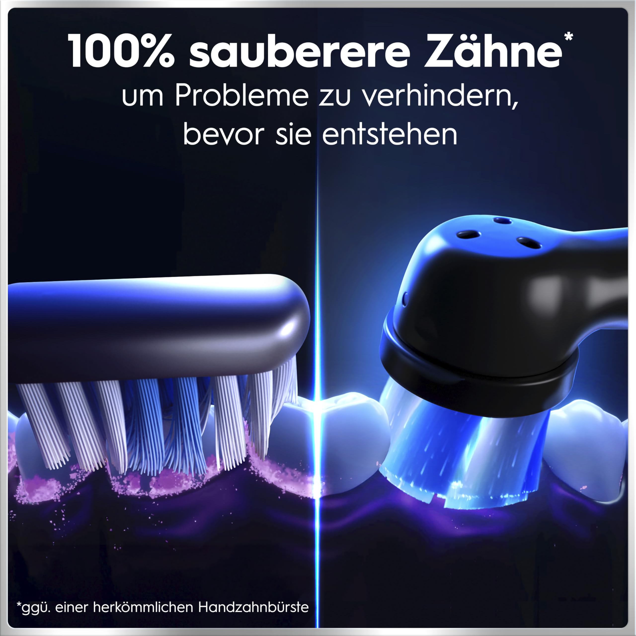 Oral-B iO Series 6 Elektrische Zahnbürste Schwarz PLUS Ausgewählte Original Oral-B iO Aufsteckbürsten Schwarz 7x
