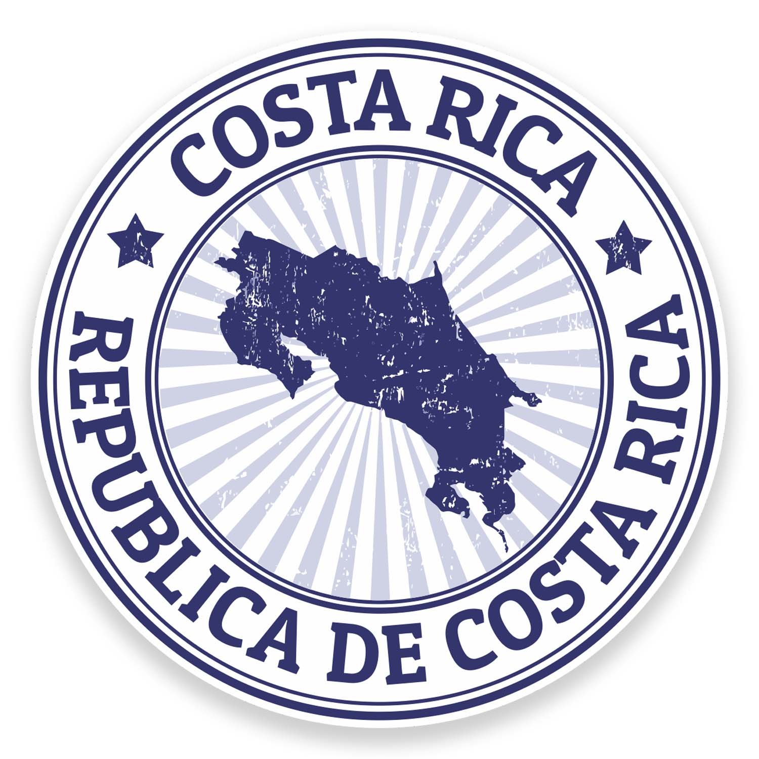 2 x 10cm Costa Rica Flag Map Vinyl Sticker Decal Laptop Luggage Travel Tag #9295 (10cm Wide x 10cm High)