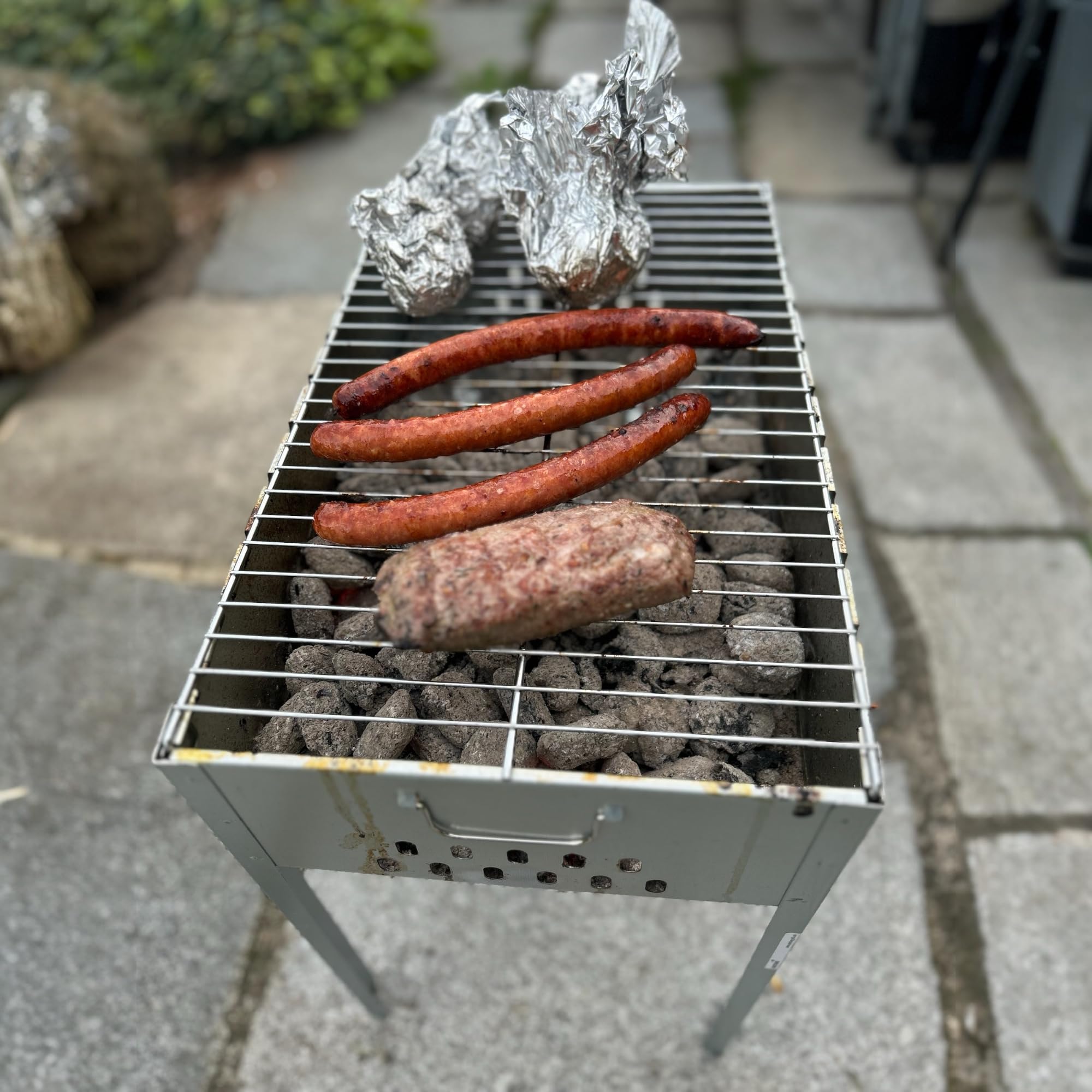 Mangal - Barbecue per spiedini, 50 x 30 x 50 cm, con 6 spiedini in acciaio INOX e griglia