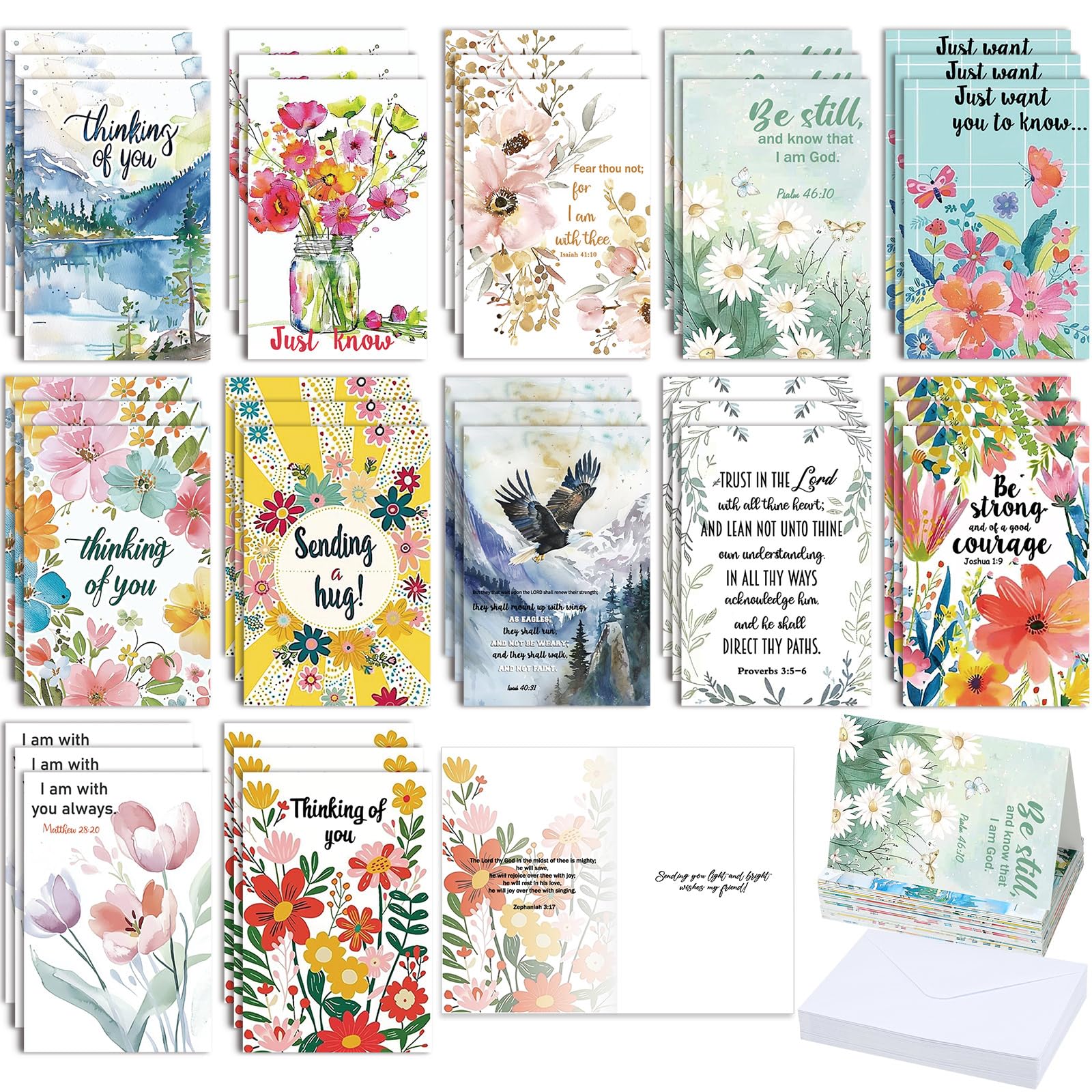 Amazon.com : Gersoniel 36 Pcs Religious Thinking of You Cards Bulk with ...