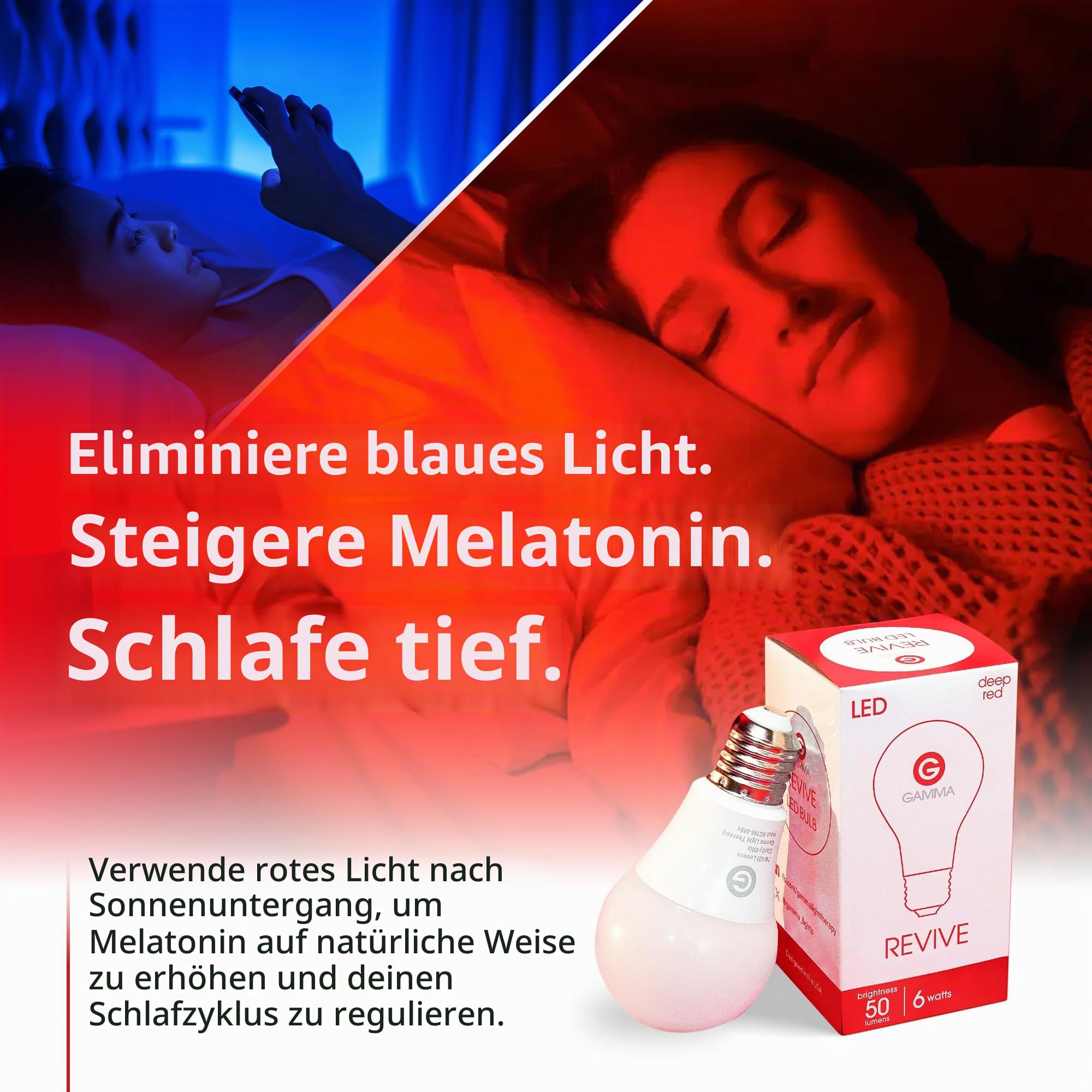 Revive 670 nm Rotlicht-Schlaftherapie von Gamma