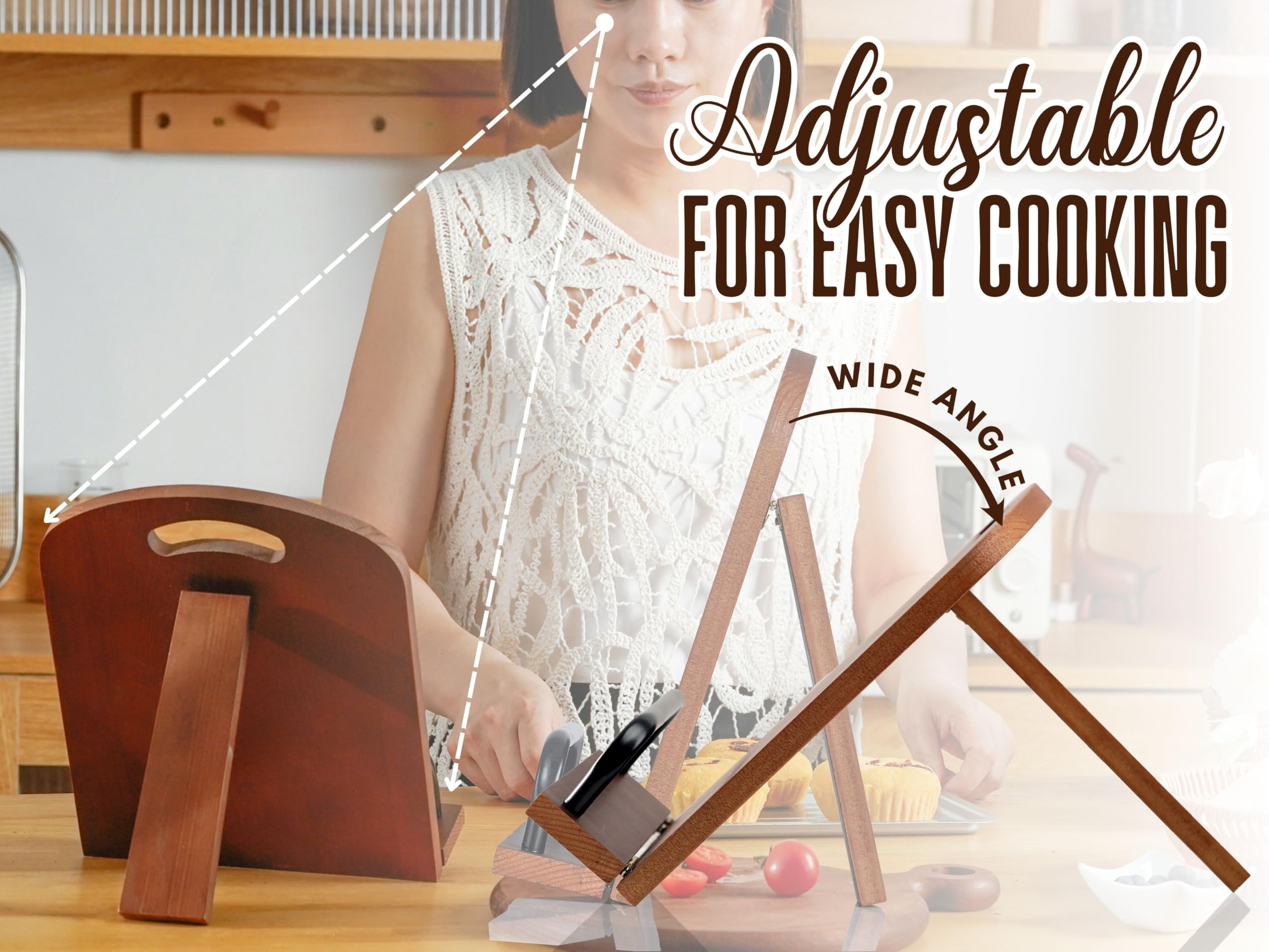 InnoBeta Mommom Gifts from Grandkids, Cookbook Stand for Kitchen Counter, Perfect Gifts for Mommom on Birthday, Adjustable Tablet Recipe Book Holder, Unique Kitchen & Home Decor