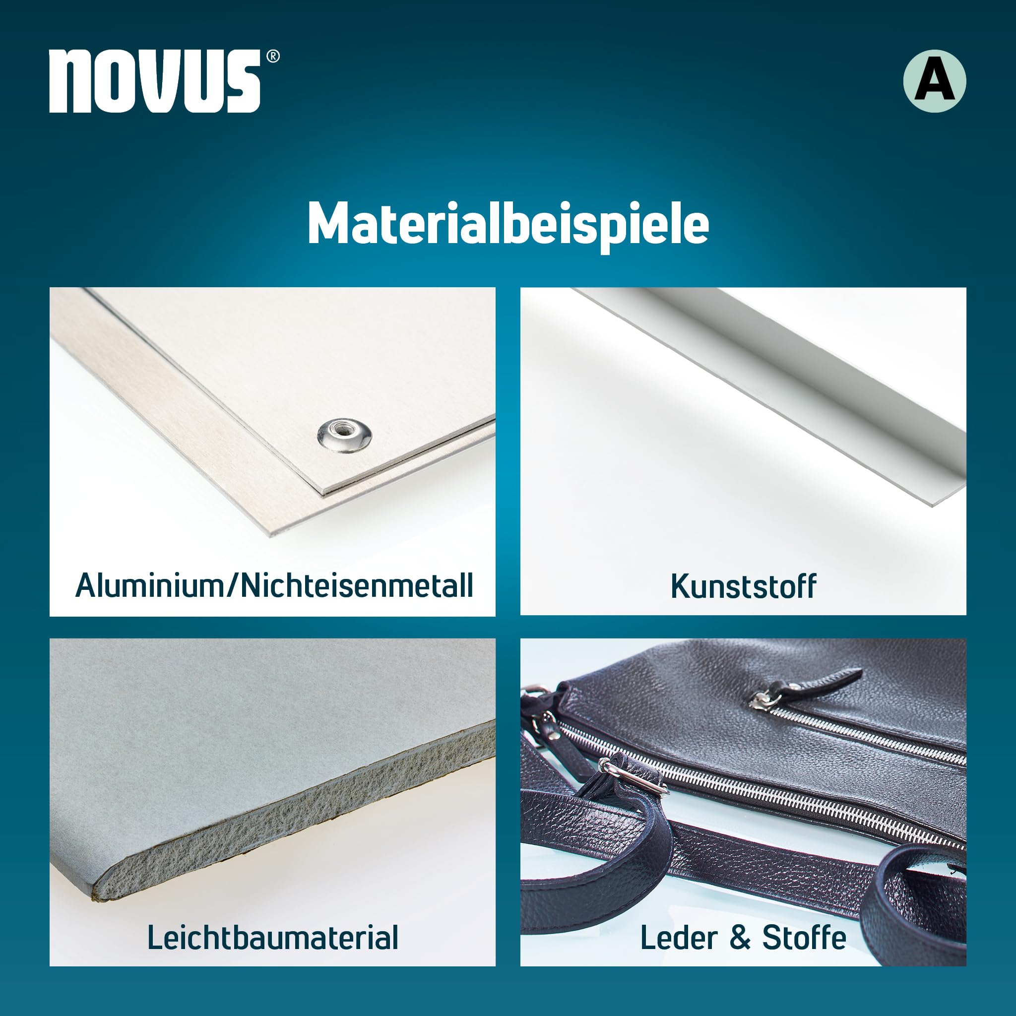Novus Tools Aluminiowe nity zrywalne Ø 3,2 mm, długość 6 mm, 30 nitów, długość zacisku 1,5-3,5 mm, idealne do mocowania metali nieżelaznych, tworzyw sztucznych, skóry i materiałów
