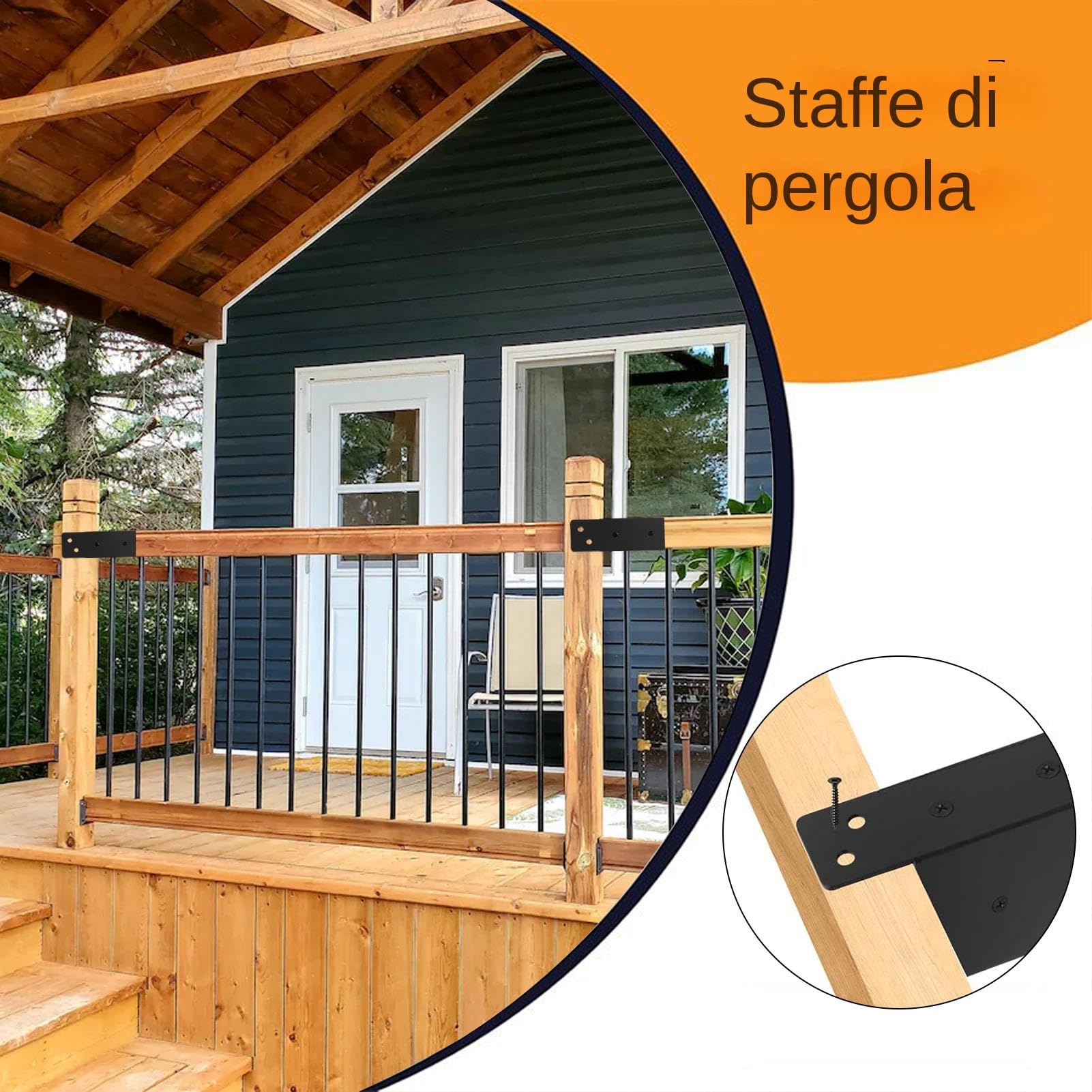 Staffe Per Tetto Pergola | Ad Alta Resistenza 4 Pezzi Angolare Ad Angolo Retto - per Tendone e Gazebo per Serra Pensilina Auto Capanno