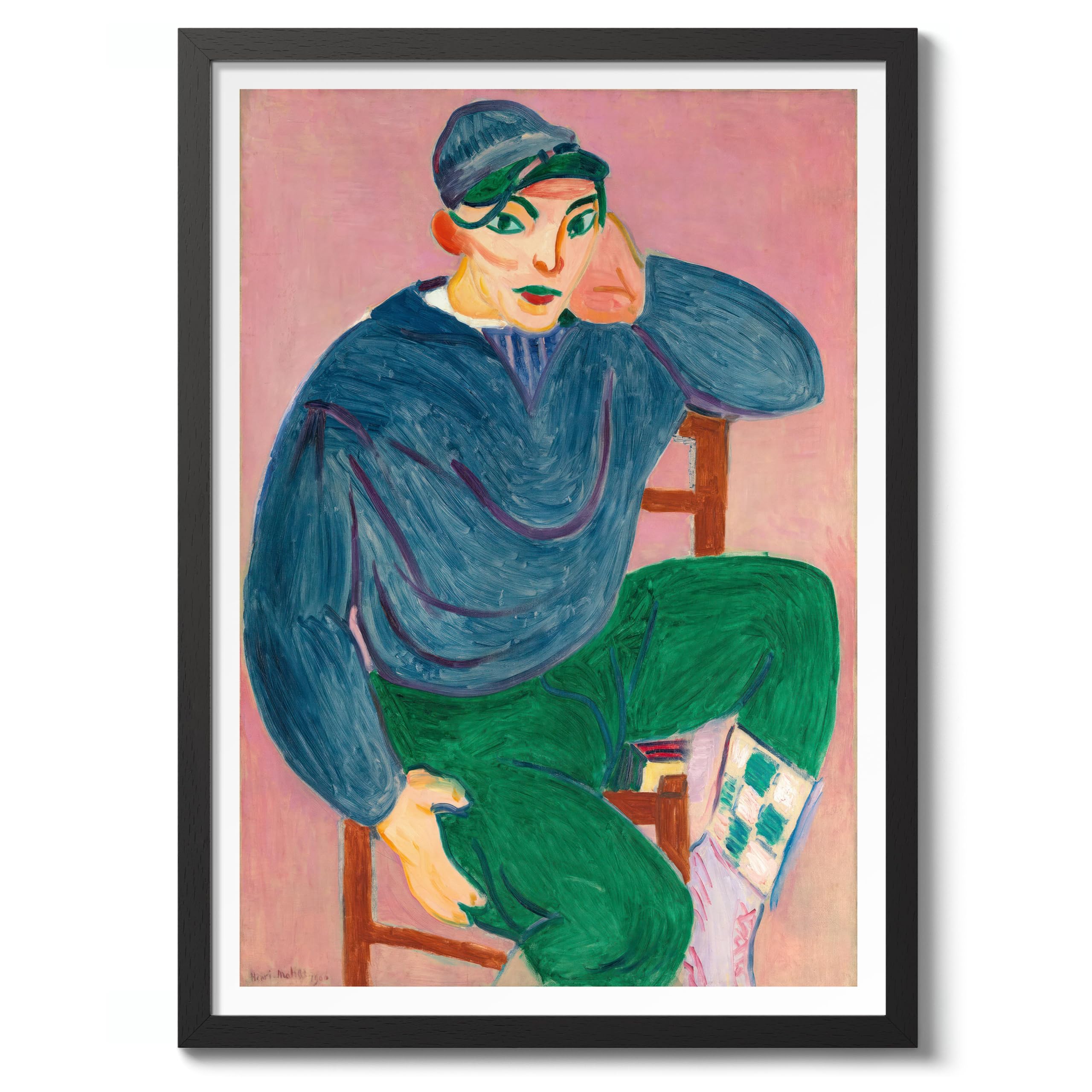 The Young Sailor Ii Henri Matisse Poster. Classic Art Painting Print, Art Exhibition Neutral Wall Art, Modern Minimalist Home Decor Picture, Archival Matte, A1 (Black Frame) - 84.1x59.4cm