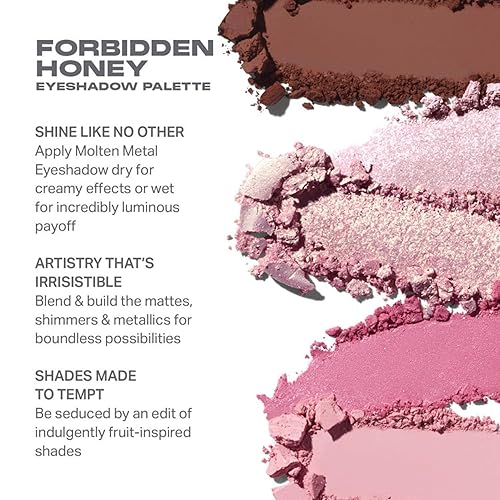 Morphe Forbidden Honey Artistry Palette - Foil-Effect Eyeshadow Palette with Matte, Shimmer & Foil Finishes - Pink & Brown Eyeshadow with Luminous Payoff (0.35 oz)(Forbidden Honey)