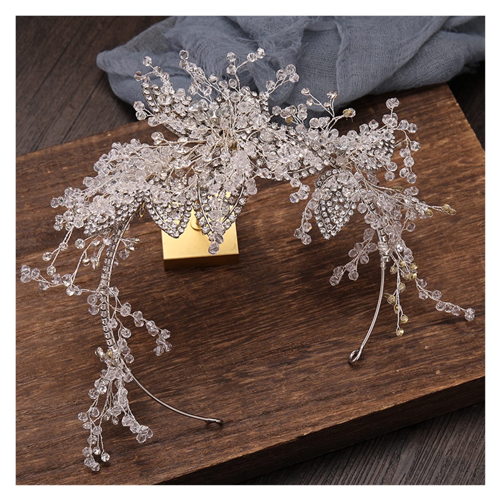 Couleur argenté de Luxe Mariage des Cheveux Accessoires de Cheveux de mariée à la Main (Metal Color : Silver)