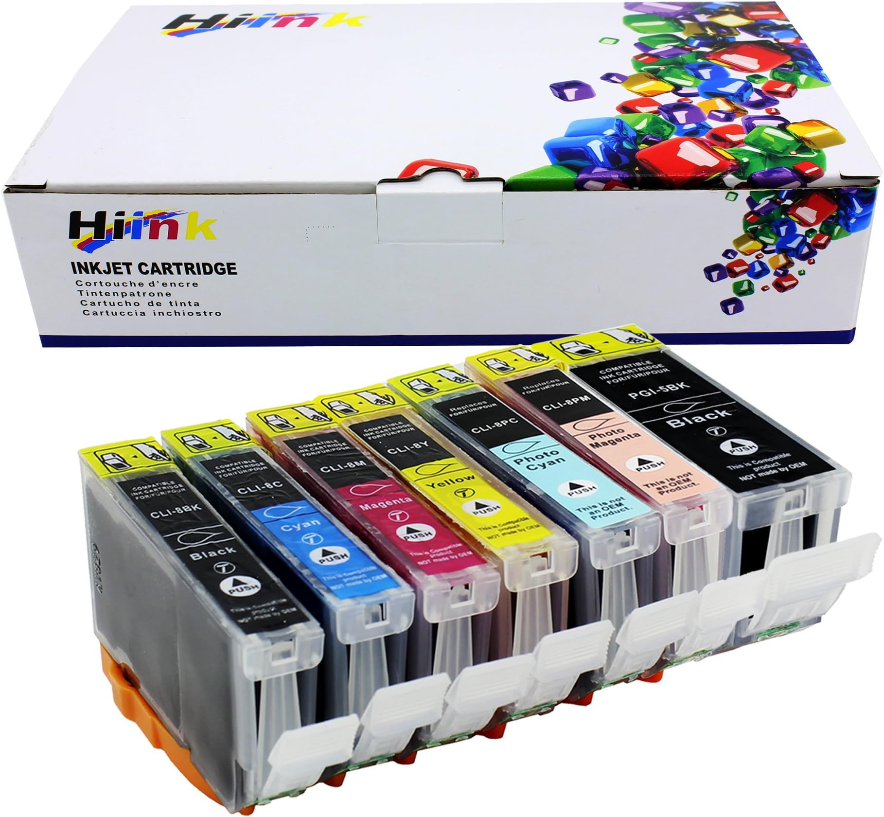 Supply Guy 10 Cartucce Compatibile Con Canon PGI-5 CLI-8 Multipack Per IP4200 IP4200 Series IP4200X IP4300 IP4500 IP4500 Series IP4500X IP5200 IP5200R IP5200 Series IP5300 MP500 MP530