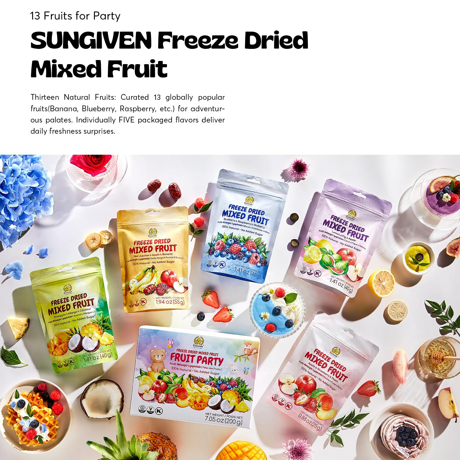 Amazon.com: SUNGIVEN Freeze-Dried Fruit Party with 10+ Fruits