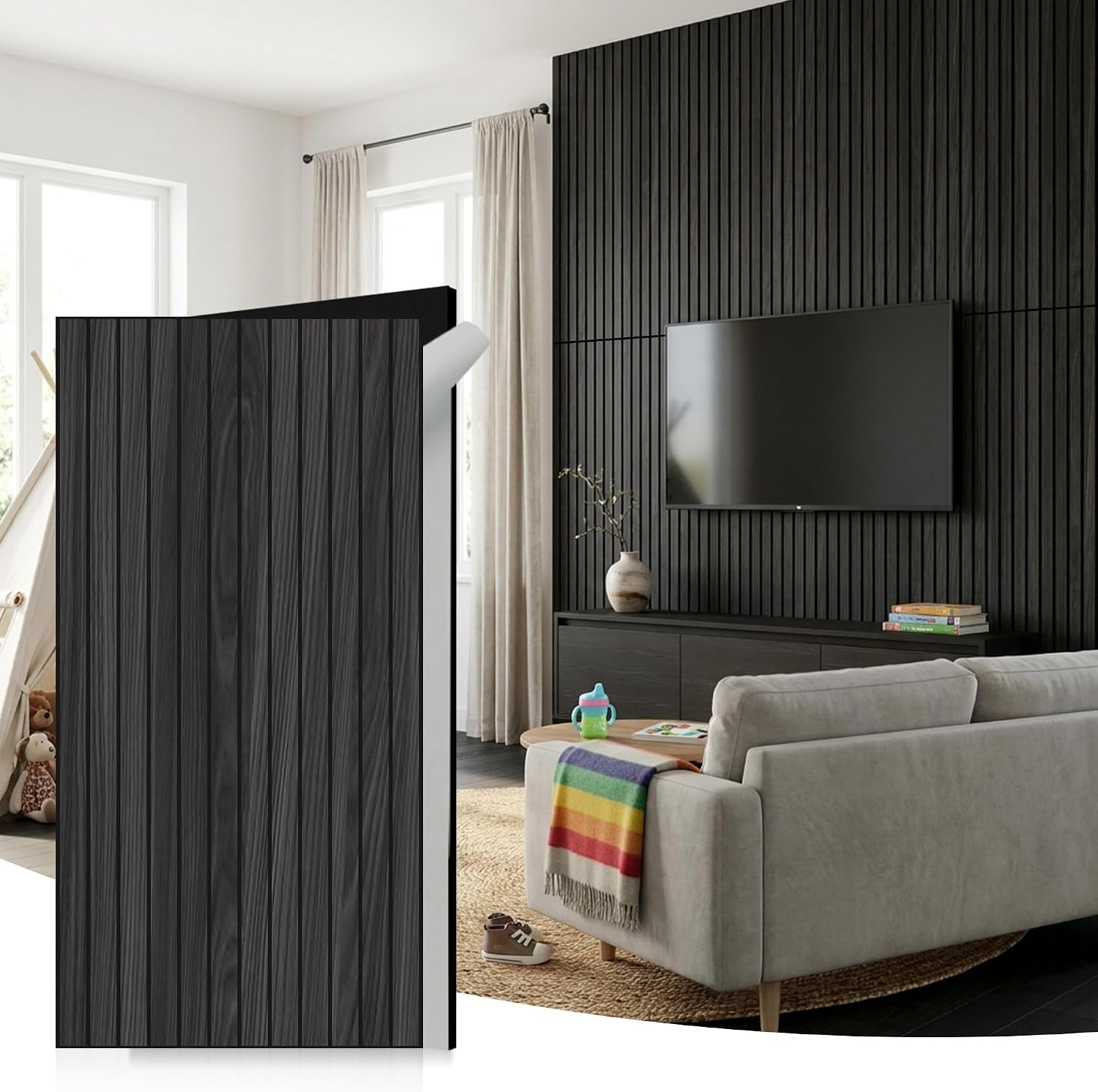  Acoustic Wall Panels, Teak, 10 Pack, 47.2x23.6 in