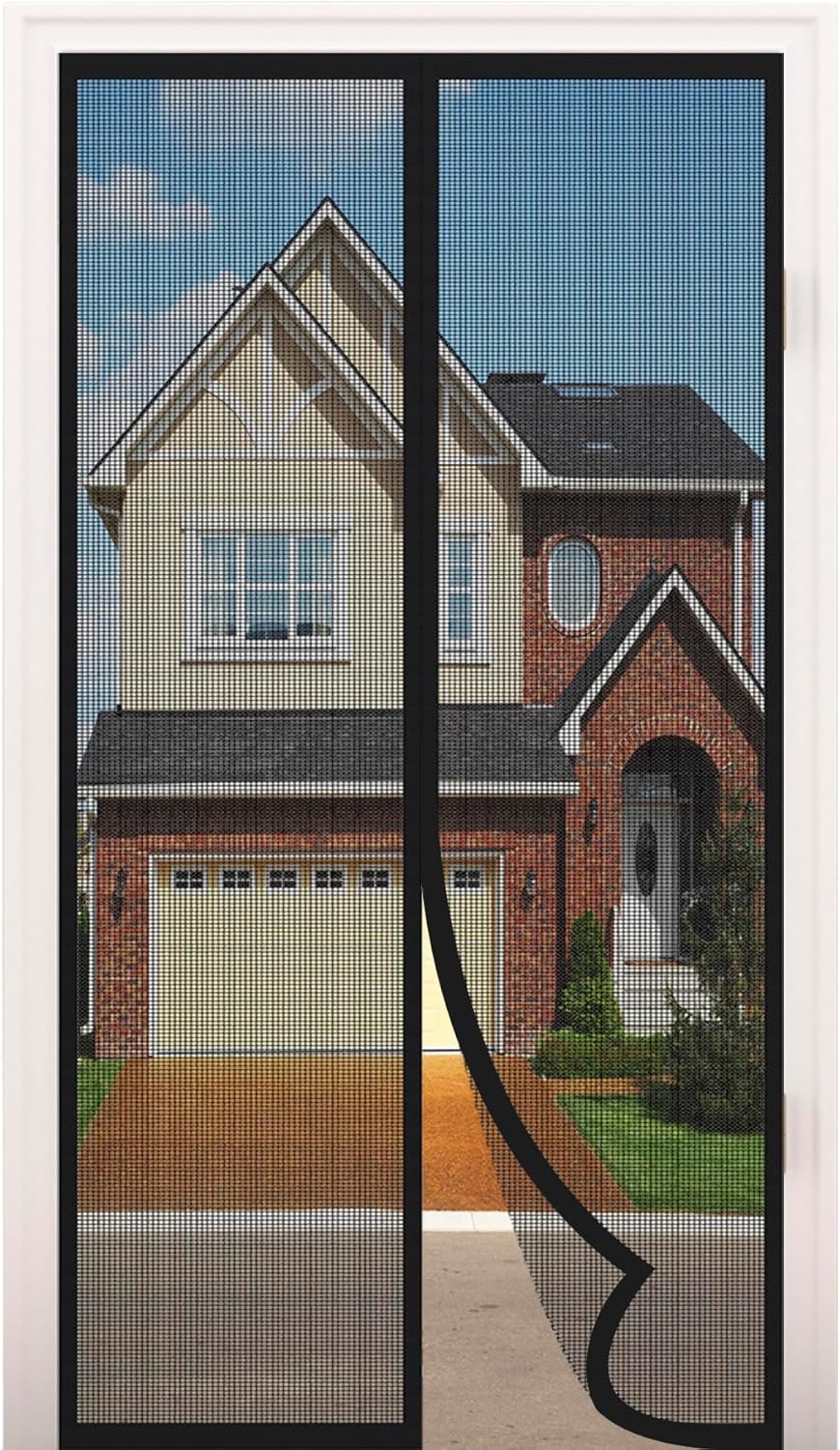 Magnetic Screen Door - Fits Door Sizes 32” x 80”, Self Sealing Hands Free Mesh Partition, Upgraded Polyester with Heavy Duty Strong Magnets, for Sliding Glass Patio/French Doors