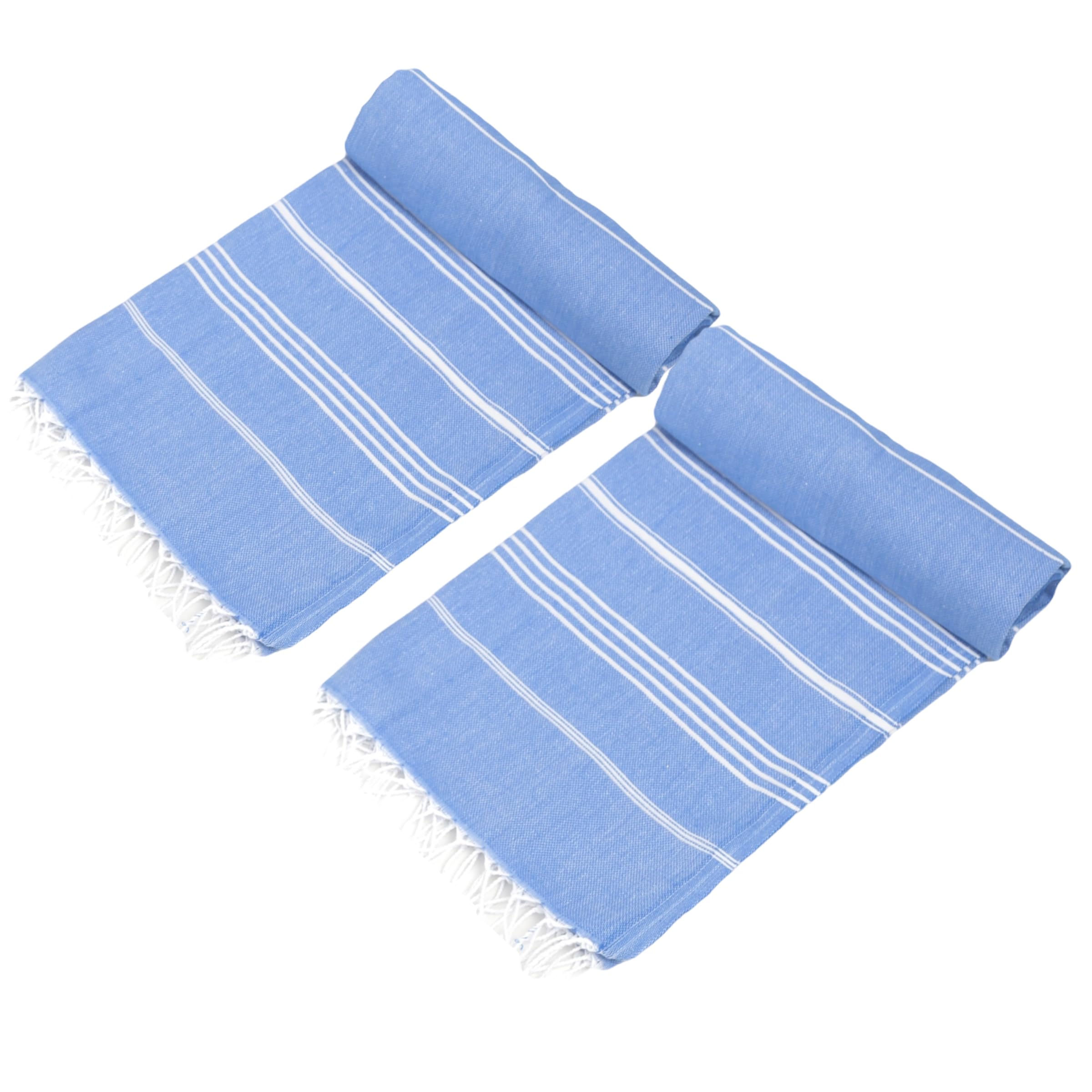 Strandtuch Hamamtuch Saunahandtuch Set - 1er & 2er Pack 100% Baumwolle - Hochwertiges Badetuch und Duschtuch - Picknickdecke, Extra Leicht