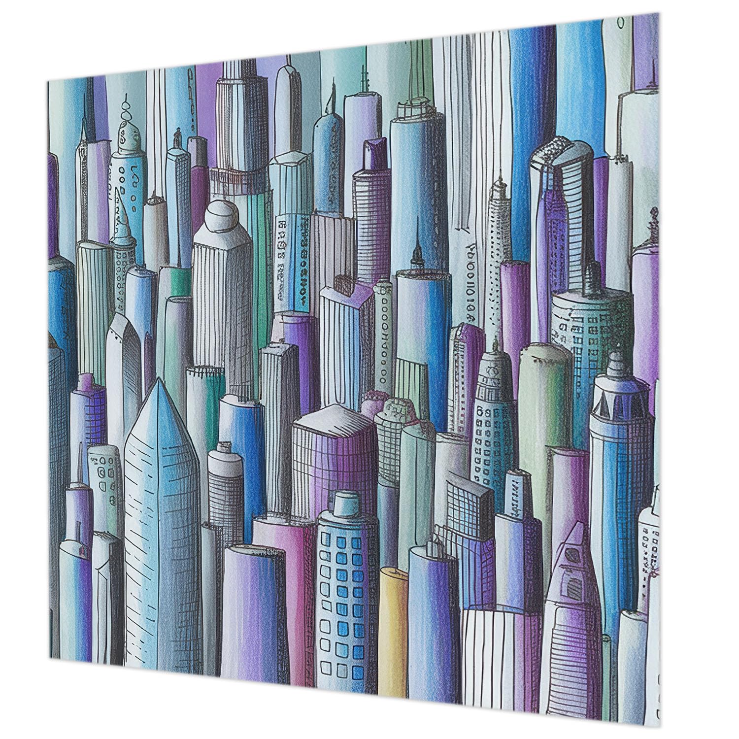 Papier peint intissé gratte-ciel 250x250 cm pour salon et chambre