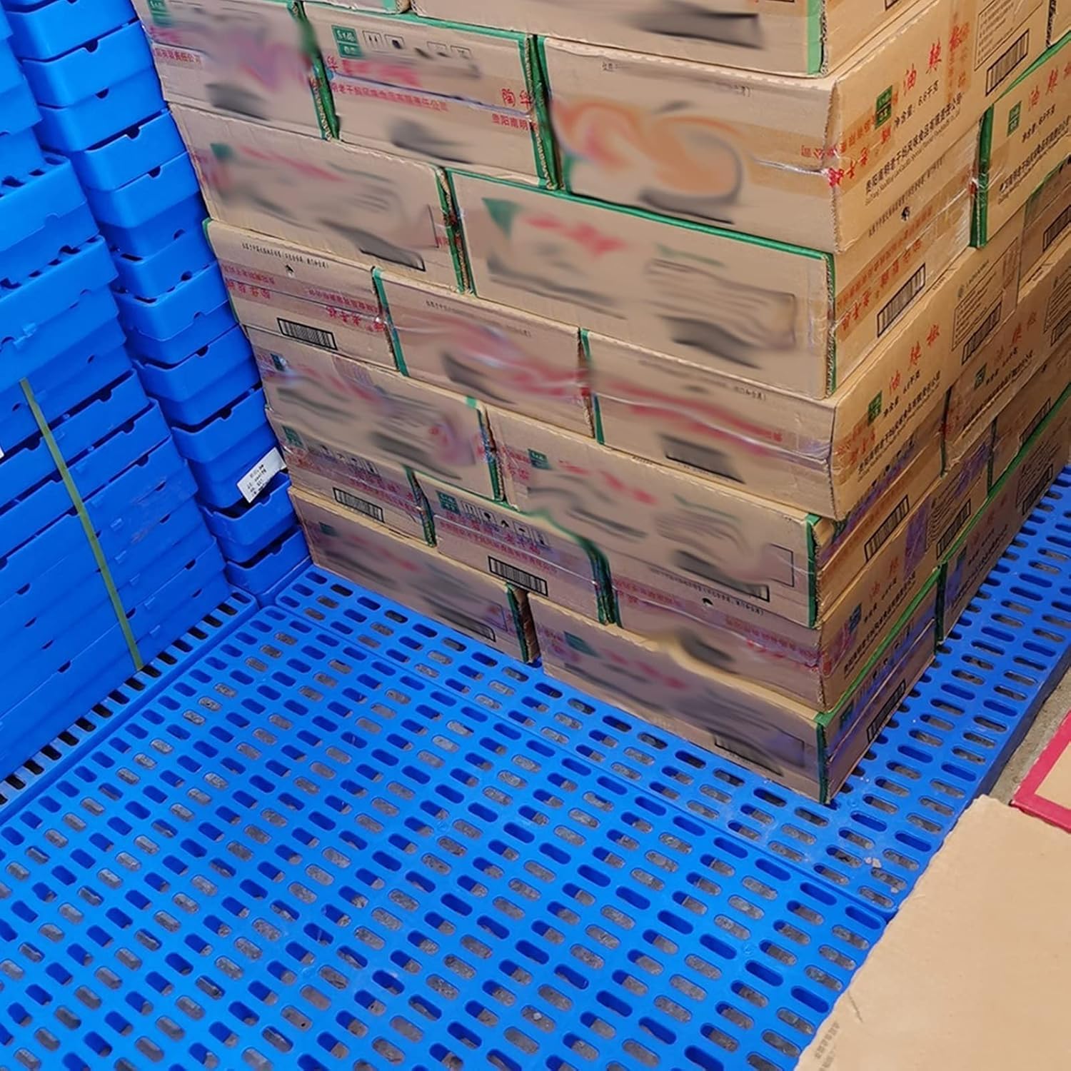 Pallet in plastica Pallet in plastica, pallet in plastica for lo stoccaggio in cantina, pallet for pavimenti resistenti all'umidità, anti-attrito e antiscivolo Pallet di ventilazione della gri