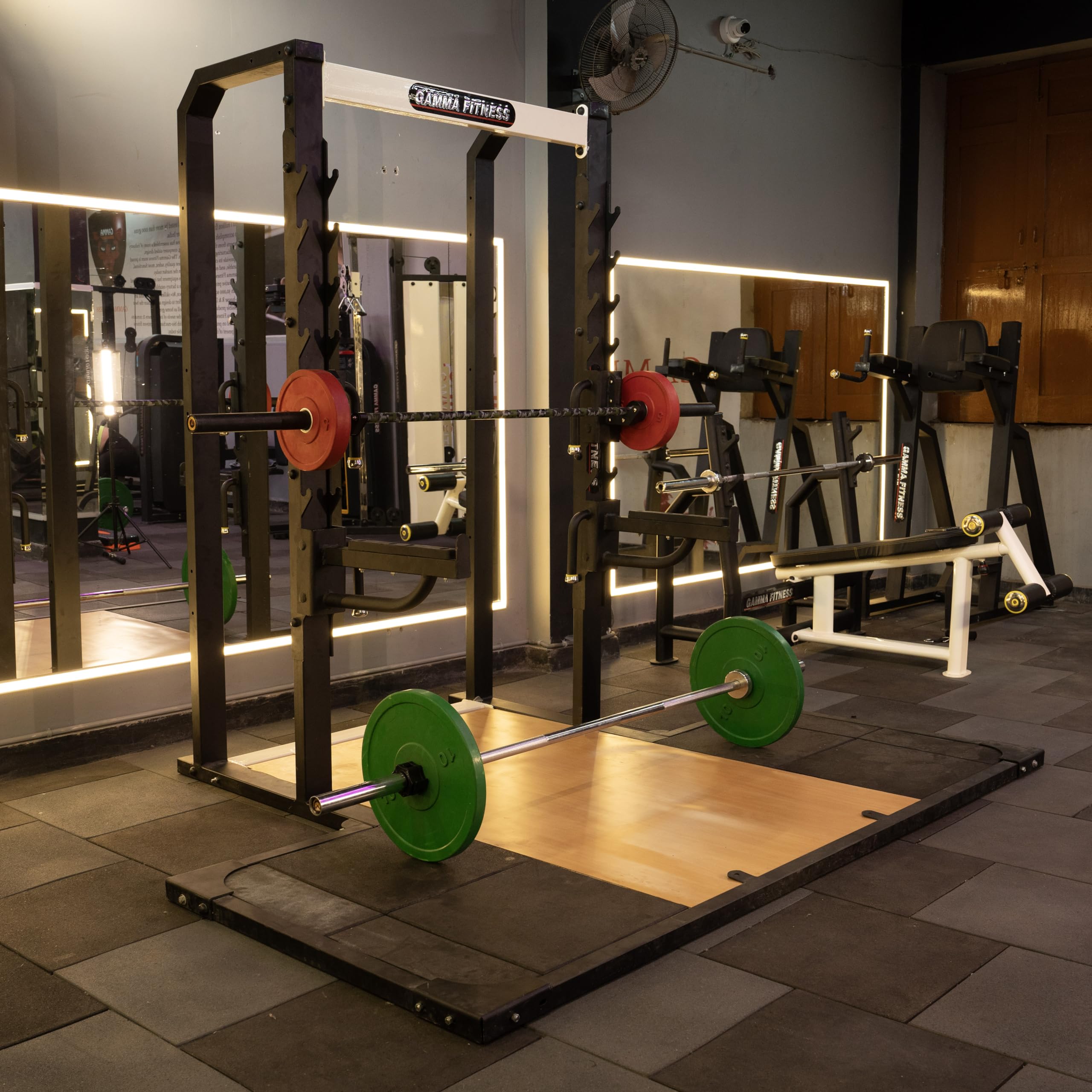 GAMMA FITNESS Squat Rack Commercial SR-99 With Adjustable J-hooks & Spotters For Commercial Gym or Home Gym Purpose | Compatible With Dead Lift Platform (SR-99 Lx With Dead Lift Platform)-picture-25