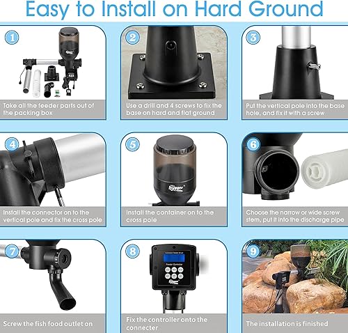 Miniatura 7 de hygger Alimentador automático de los pescados del estanque del control del LCD, capacidad 5.5L, DC 12V