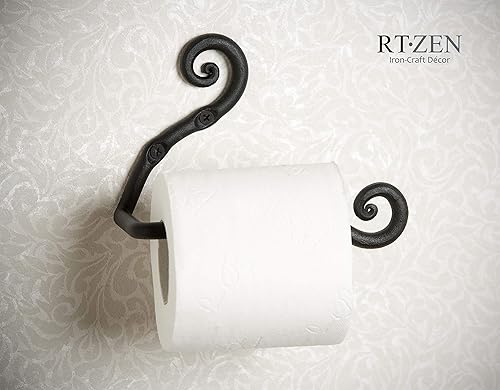 Miniatura 3 de RTZEN-Décor - Juego de accesorios de baño de hierro forjado  Percha decorativa para toallas de mano y soporte para rollo de papel higiénico  Montaje