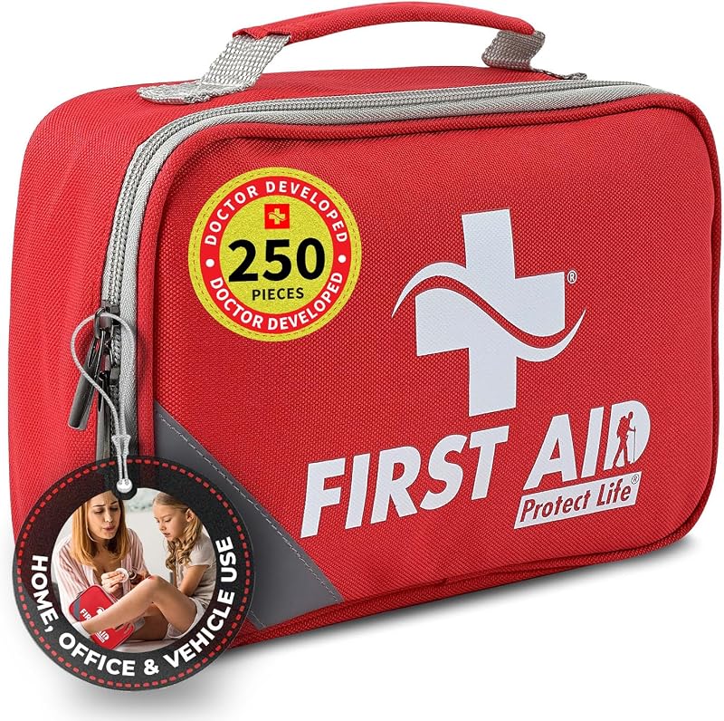 Survival First Aid Kit for Home/Business, Camping 250pcs | Mini Travel First Aid Kit | Camping Equipment | Small Kits for Car | Outdoor Emergency Survivals Pack - 250pcs