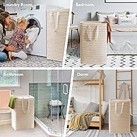 Vista 6 de Lifewit Paquete de 2 Cestas de Ropa Grandes Plegables, Cestas de Lavandería Independientes Impermeables con Asas de Fácil Transporte para Cuarto