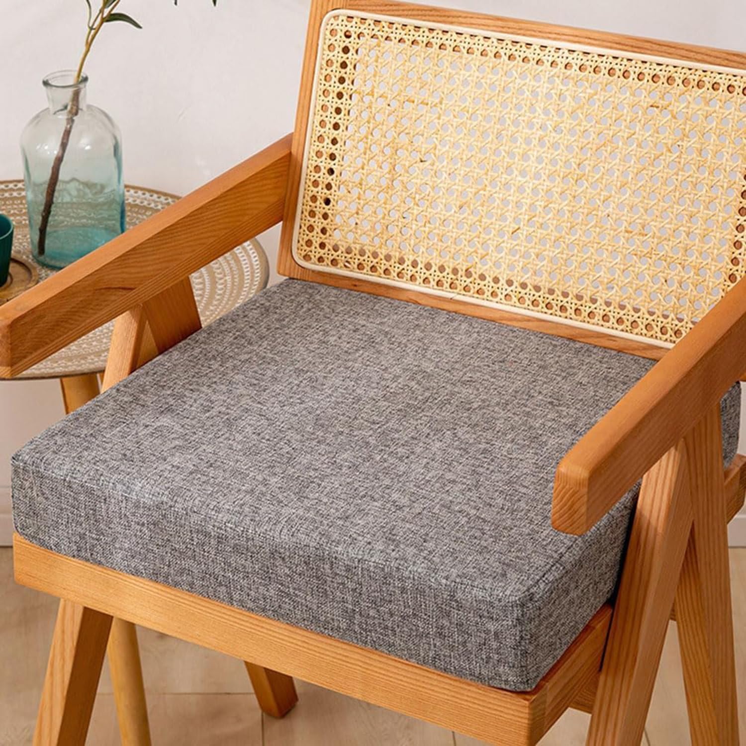 Hoowarm Chair Cushion Kitchen, Memory Foam Chair Pads, 25/28/30/35/40/45/50/55/60cm Non-Slip Chair Pads，Outdoor Indoor Seat Cushion, Removable for Dining Office Garden Chair(Colour2,55x55x5cm)