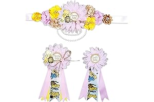 Exquisite Mommy to Be Sash and Daddy to Be Corsage Set