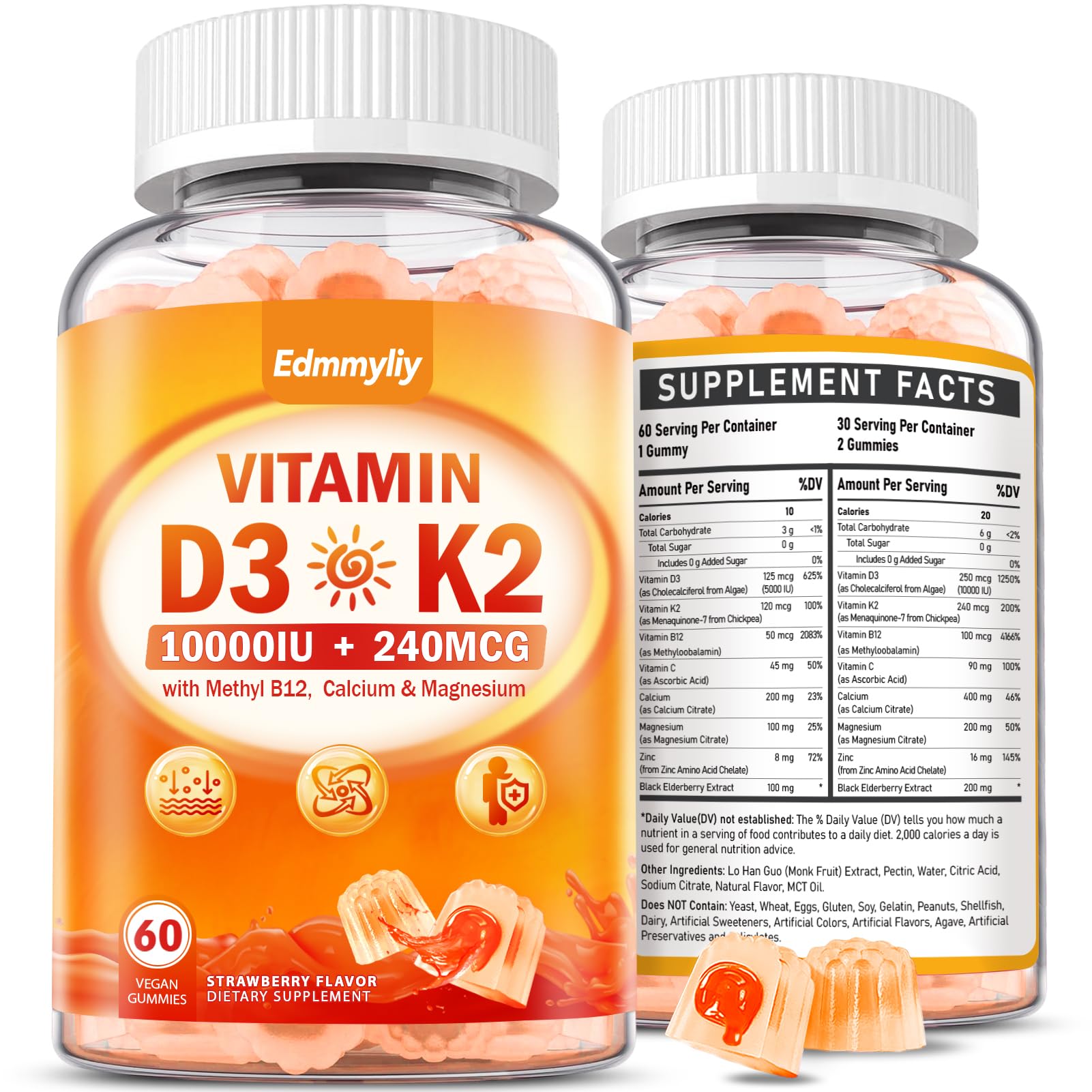 Vitamin D3 Supplement 10000IU for Adult - D3 5000IU / 10000IU Gummies