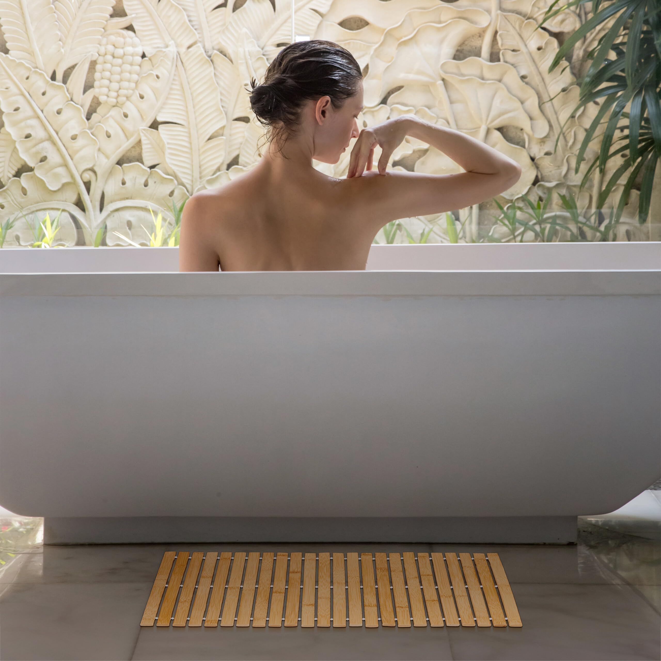 LeKuni Tapis De Bain Ultra Fin 40 X 60 Cm, Antidérapant, Tapis De