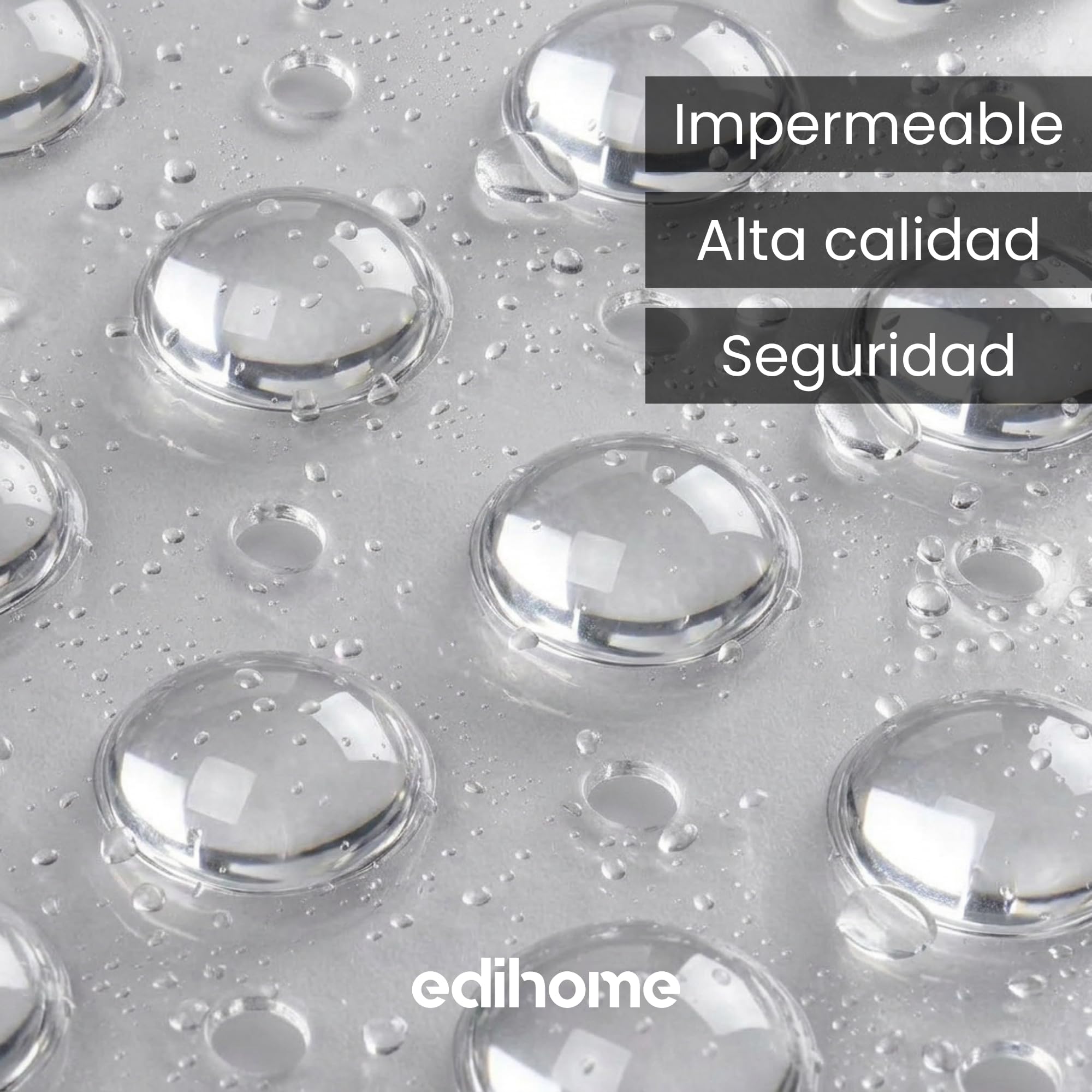 edihome, Alfombra Bañera Antideslizante, 100x40 cm, Alfombrilla Ducha, Burbujas con Ventosa sin BPA, Antibacterial, Resistente al Moho, Lavable a Máquina (Transparente, 100 x 40 cm) — view 5