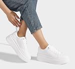 LUCKY STEP Women's Platform Fashion Sneakers Faux Leather Classic Tennis Shoes Low Top Casual Walking Shoes