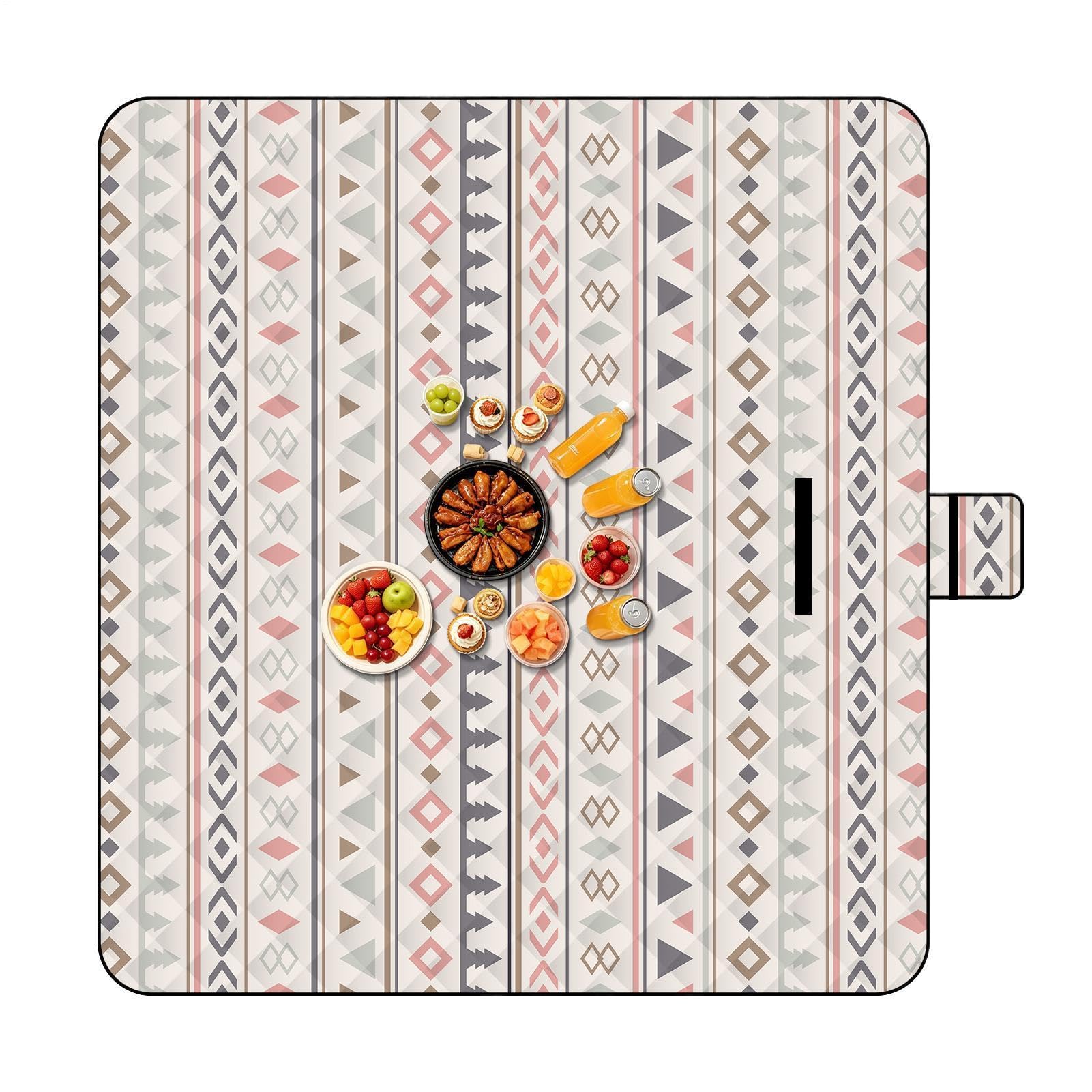 Coperta Da Picnic Grande Tappeto Impermeabile Pieghevole Antisabbia 200 x | Stuoia da Spiaggia a 3 Per Esterni Campeggio Viaggio Giardino Prato Inglese Patio Festival