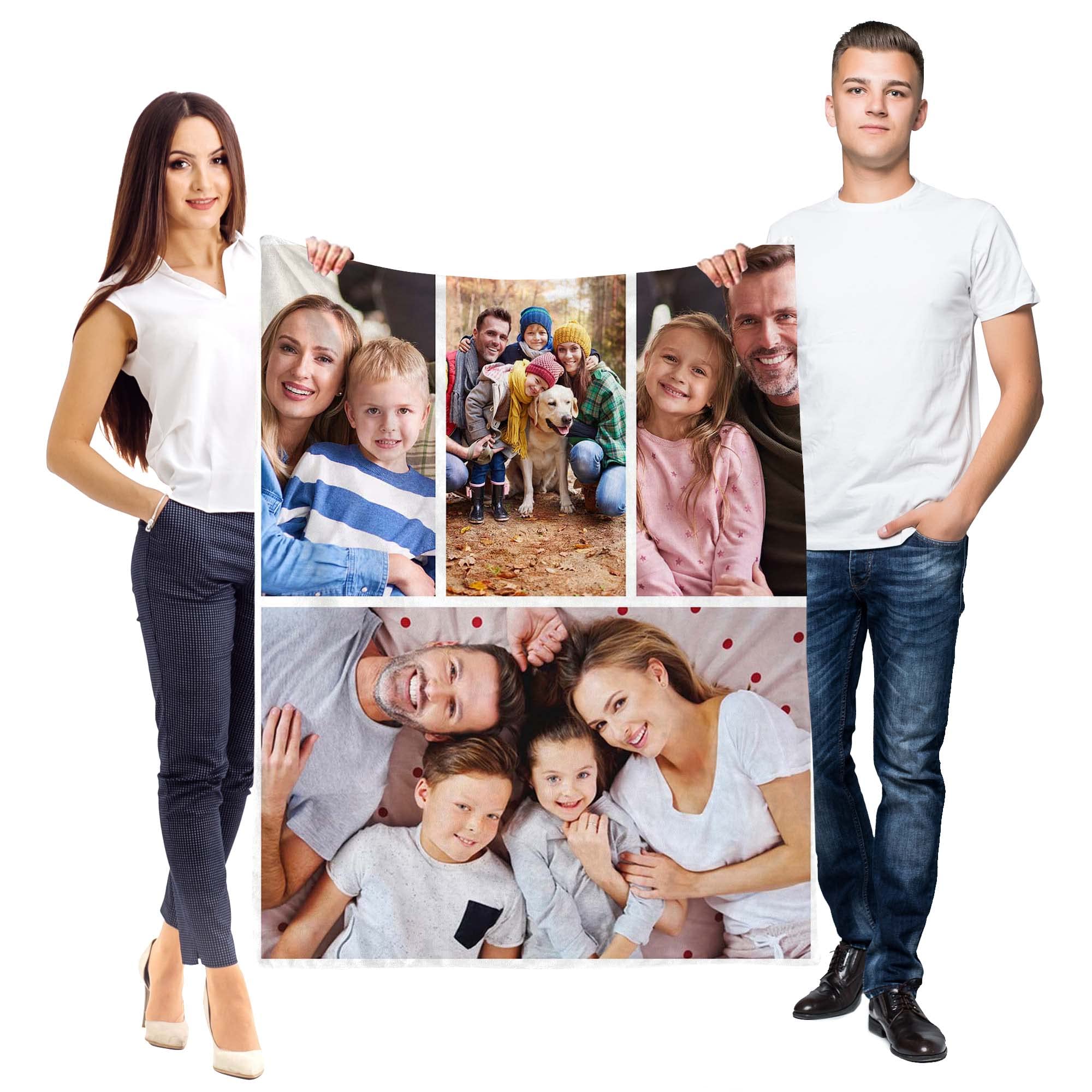 Ferocity Regalo Coperta Personalizzata con 8 Foto Collage Black 8