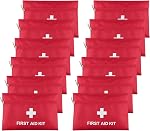 Nylon First Aid Empty Kit,Compact and Lightweight First Aid Bag for Emergency at Home, Office, Car, Outdoors, Boat, Camping, Hiking(Bag Only) (2 Pack Red Foldable)
