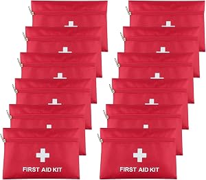 12 Pack First Aid Kit Empty Bag, Travel Empty First Aid Kit Pouch for Emergency at Home, Office, Car, Outdoors, Boat, Camping, Hiking(Bag Only)