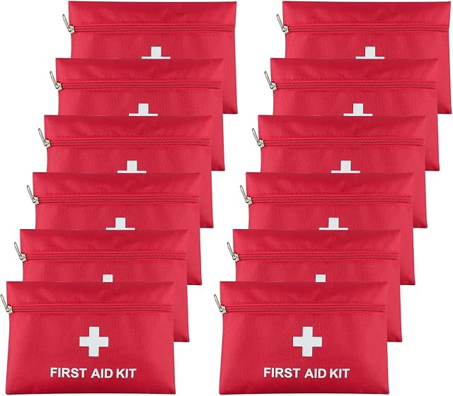 12 Pack Trousse de Premiers secours Sac vide, Trousse de premiers soins vide de voyage Poche pour les urgences à la maison, Bureau, Voiture, Extérieur, Bateau, Camping, Randonnée(Bag seulement)