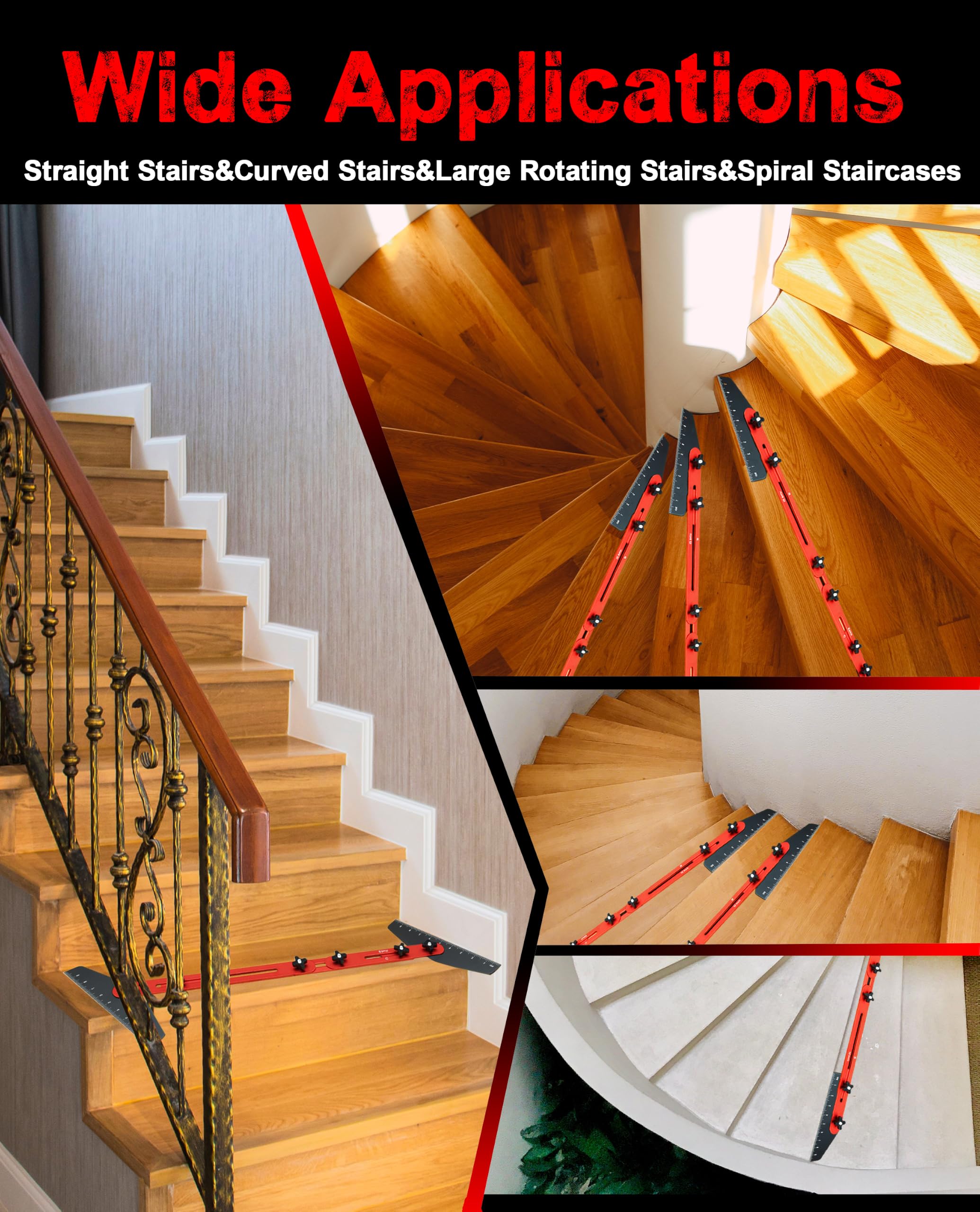 Stair Tread Template Tool - Measure 8" to 60" -4 Stair Tread Template Tool - Measure 8" to 60" -4